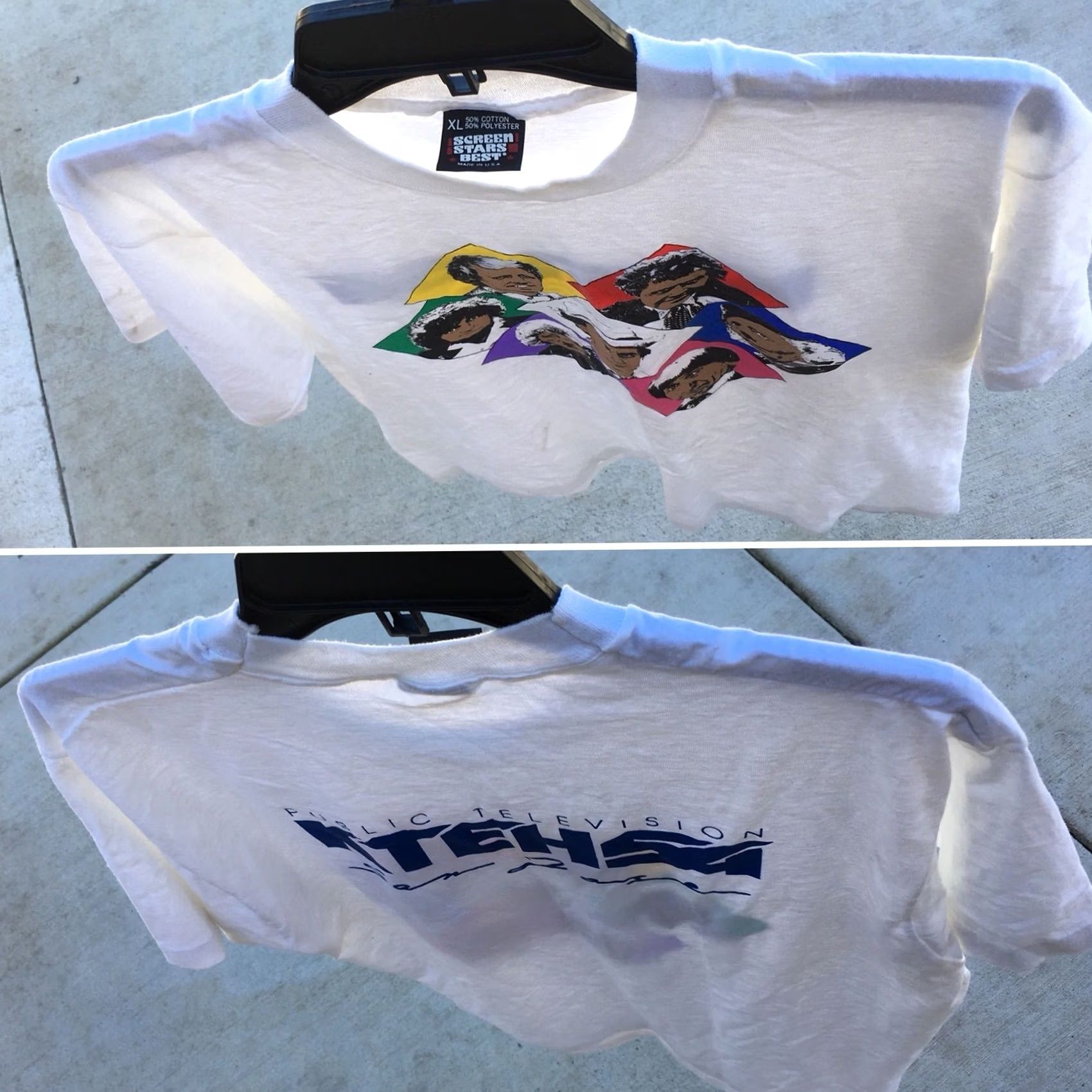 Vintage VINTAGE Screen Stars White Graphic Tee XL Men 1980s TShirt Public Television San Jose Celebrity Faces 80s Size US XL / EU 56 / 4 - 3 Thumbnail