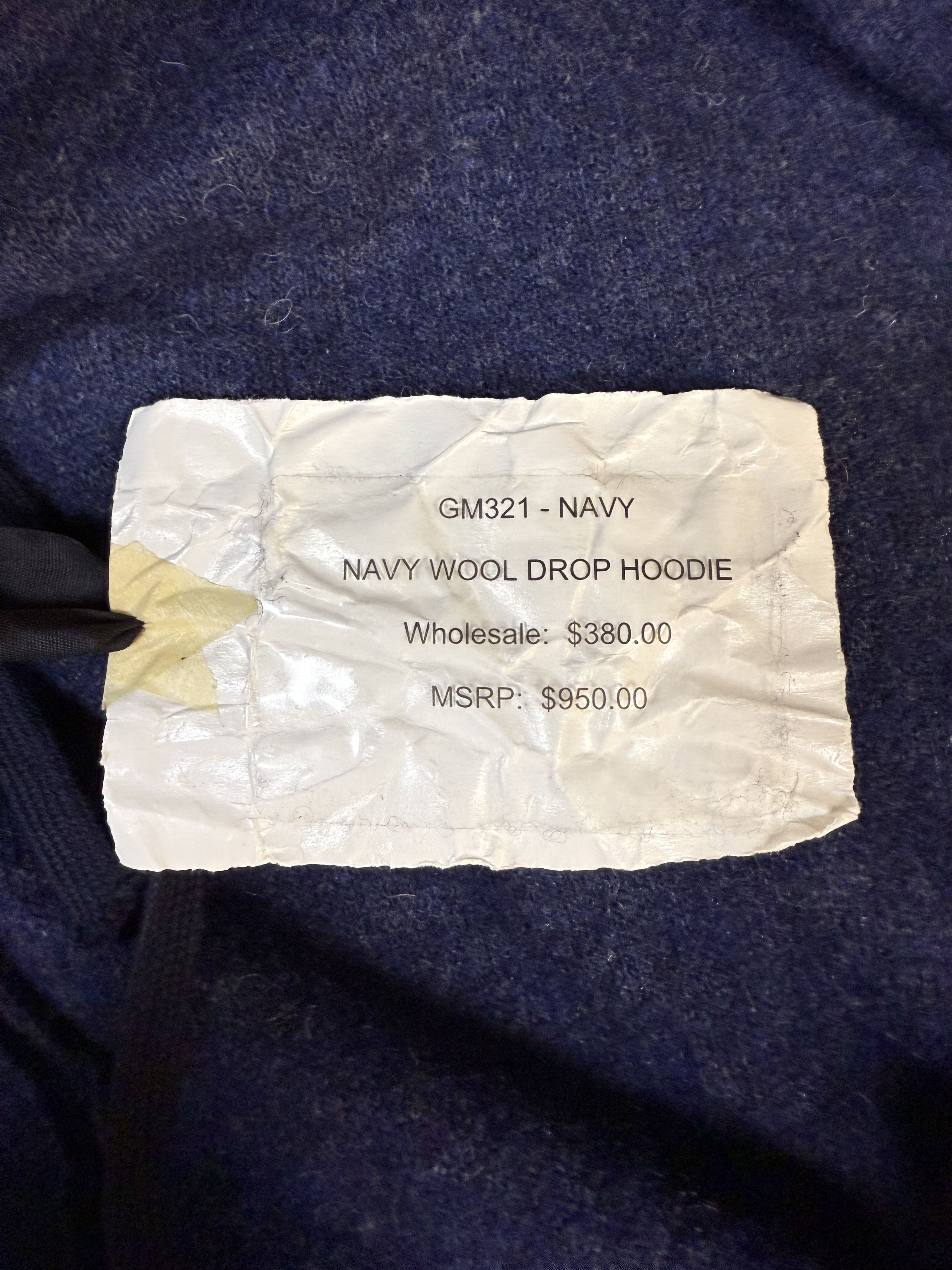 Greg Lauren $950 Greg Lauren SAMPLE Navy Wool Drop Hoodie Size US L / EU 52-54 / 3 - 5 Thumbnail