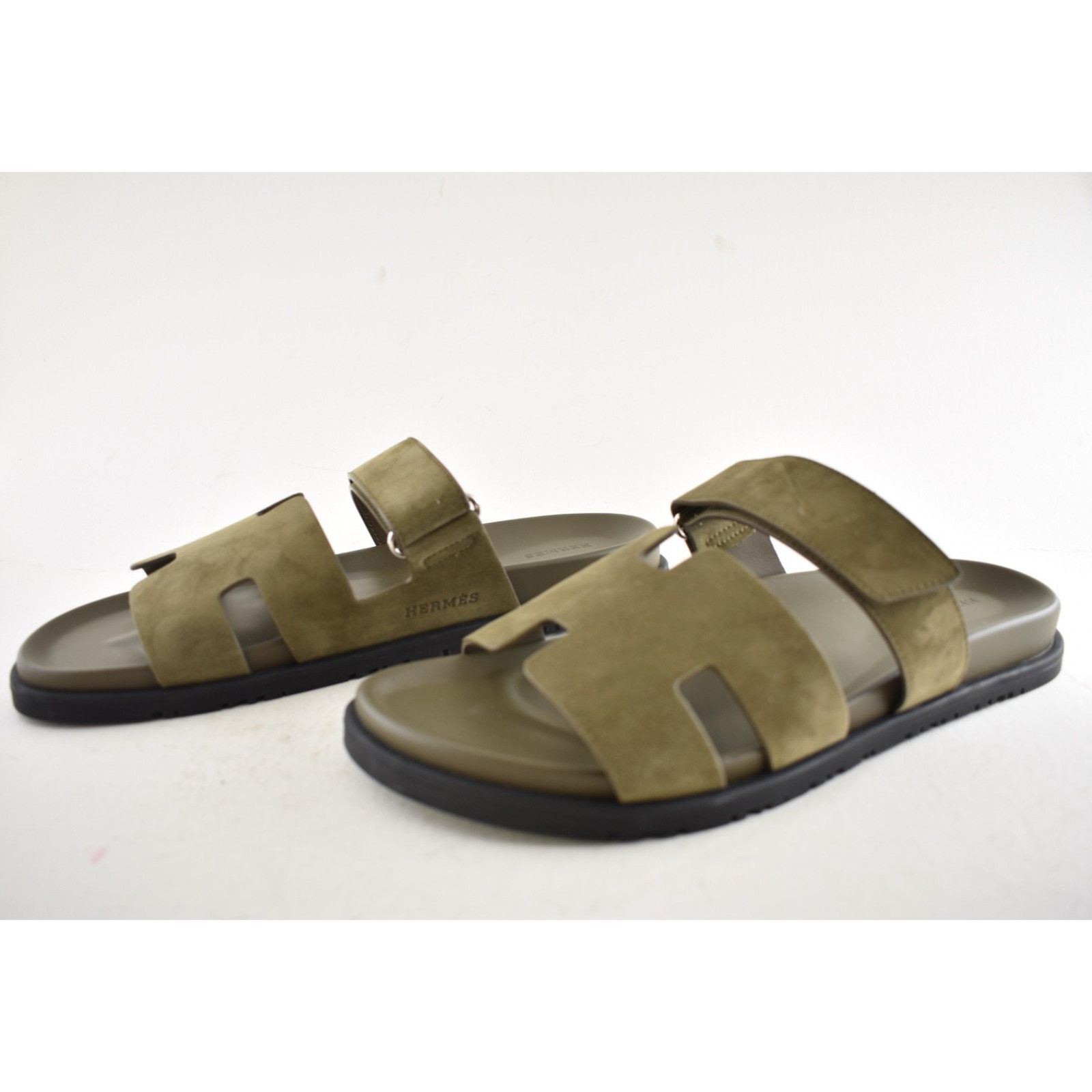 Hermes Hermes Chypre Sandal Mens Vert Toundra Suede Flat 46 13 Size US 13 / EU 46 - 15 Thumbnail