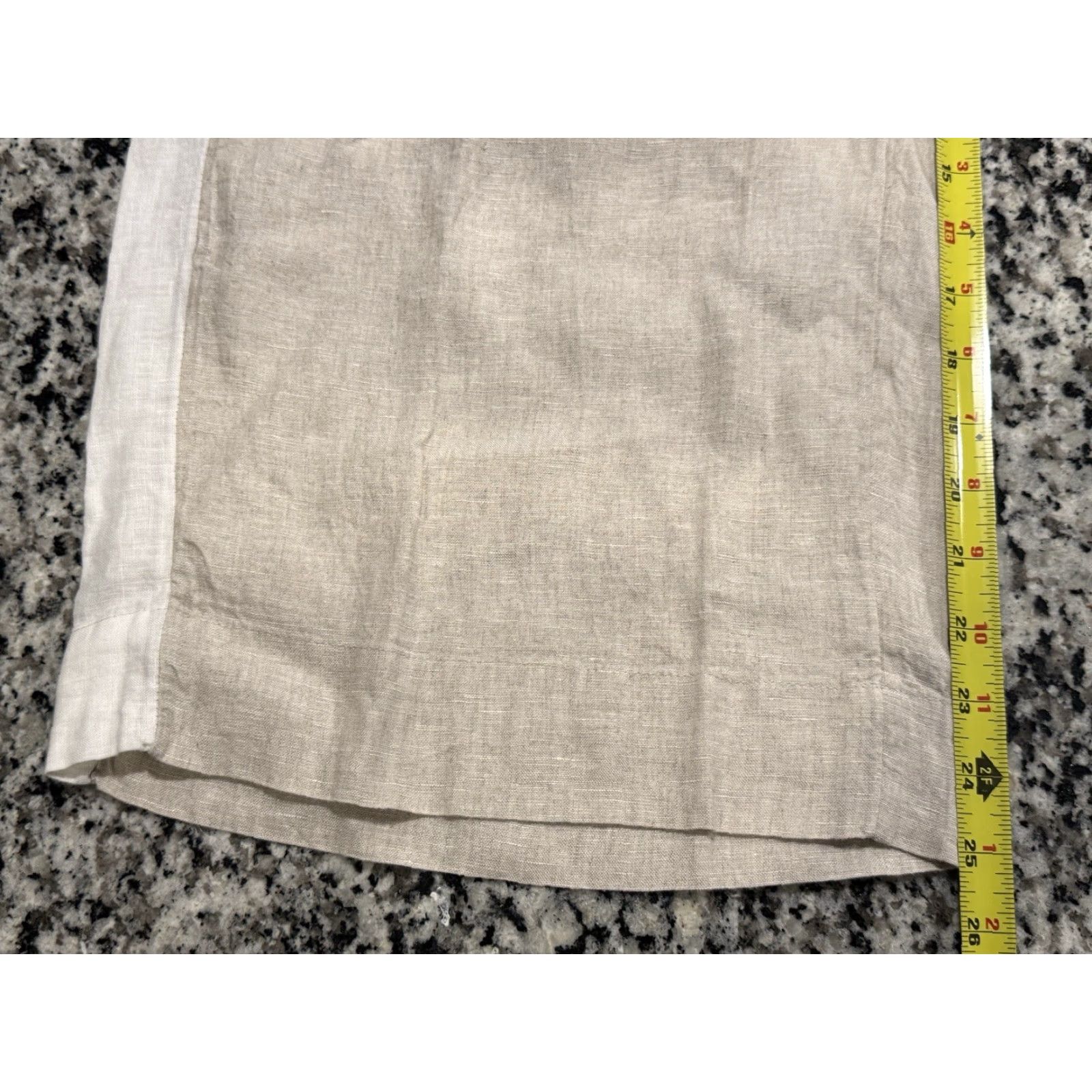 J.Crew J. Crew Pants Wide-Leg Cropped Linen Beige White Side Stripe L Womens casual Beach Bohemian Festival 90s Size 36" / US 14 / IT 50 - 6 Thumbnail