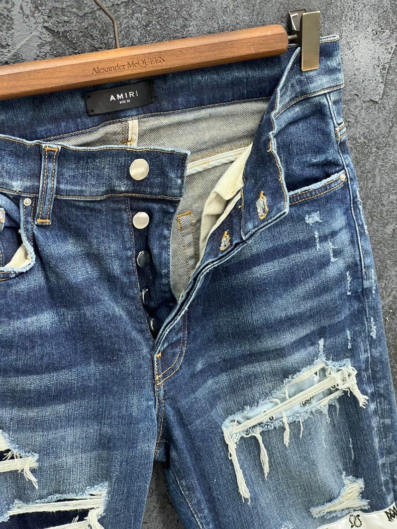 Amiri Amiri Blue spliced distressed jeans Size US 32 / EU 48 - 5 Thumbnail