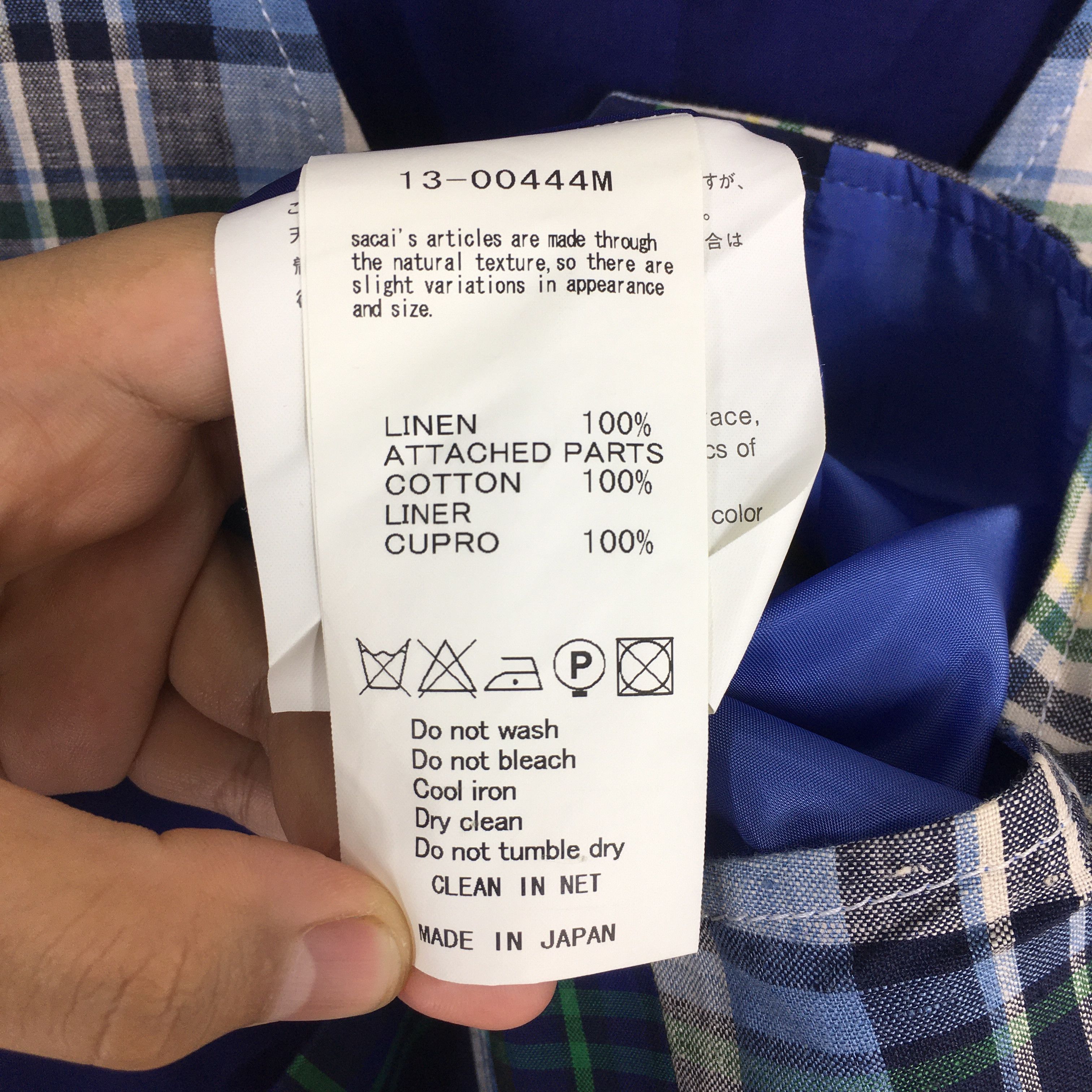 Sacai Sacai Japan Tartan Plaid Blue Linen Vest Jacket Size 2 Size US M / EU 48-50 / 2 - 5 Thumbnail