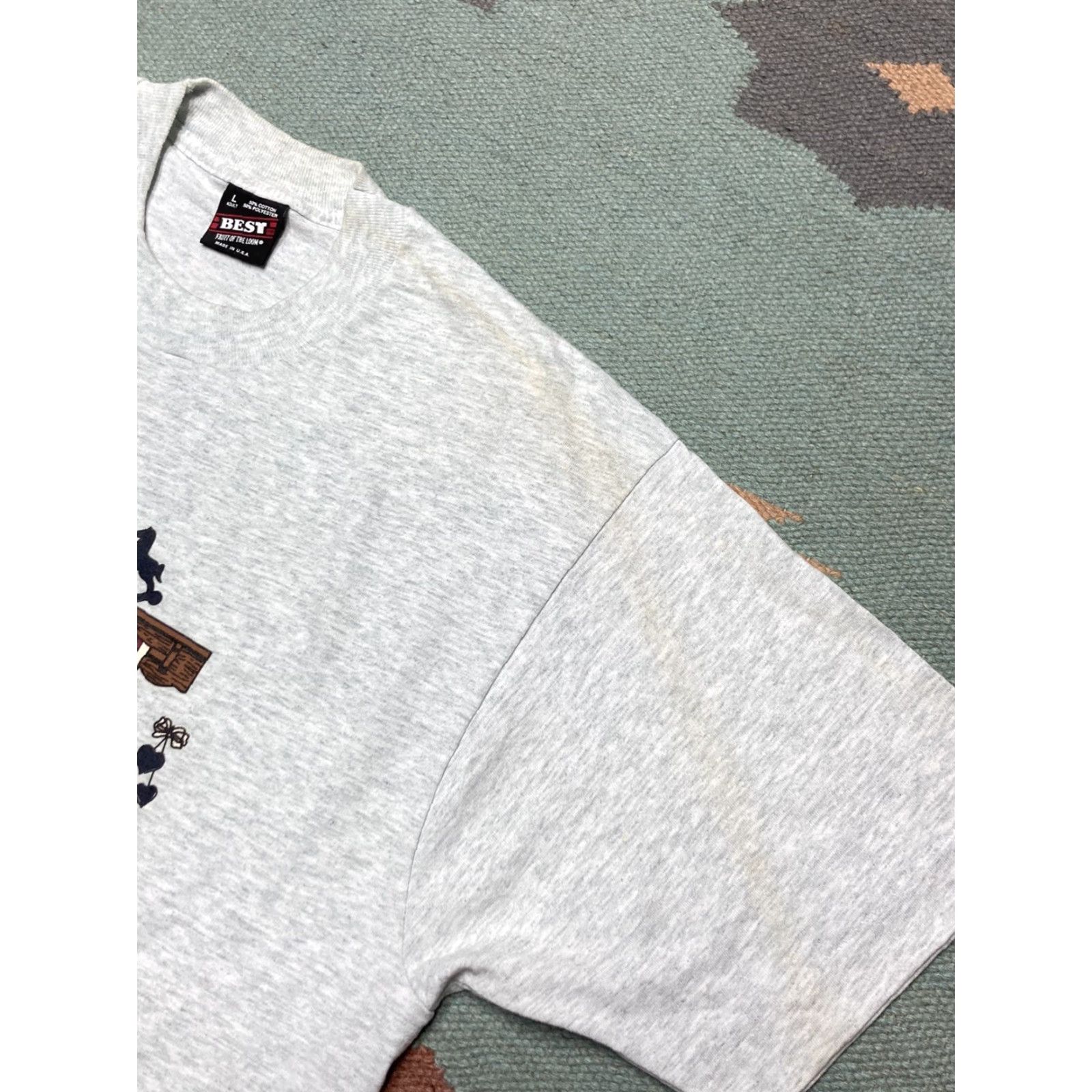 Vintage VINTAGE CAT T-SHIRT 90s Graphic Shirt Men L Gray Cats Kitten Teddy Bear Wagon Farm Granny Large Size US L / EU 52-54 / 3 - 6 Thumbnail
