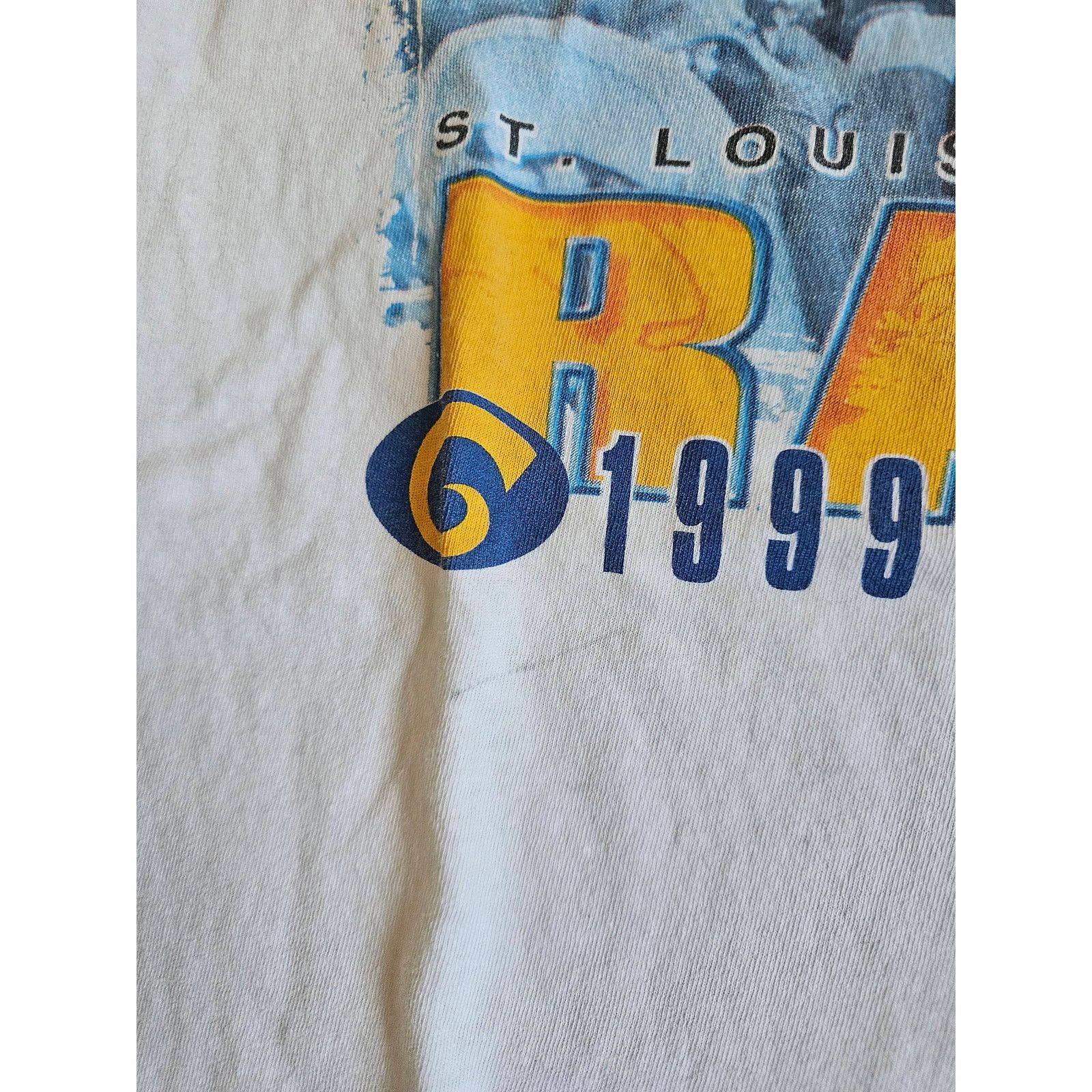Logo Athletic Super Bowl XXXIV St Louis Rams T-Shirt White Sz XL 1999 Size US XL / EU 56 / 4 - 2 Thumbnail