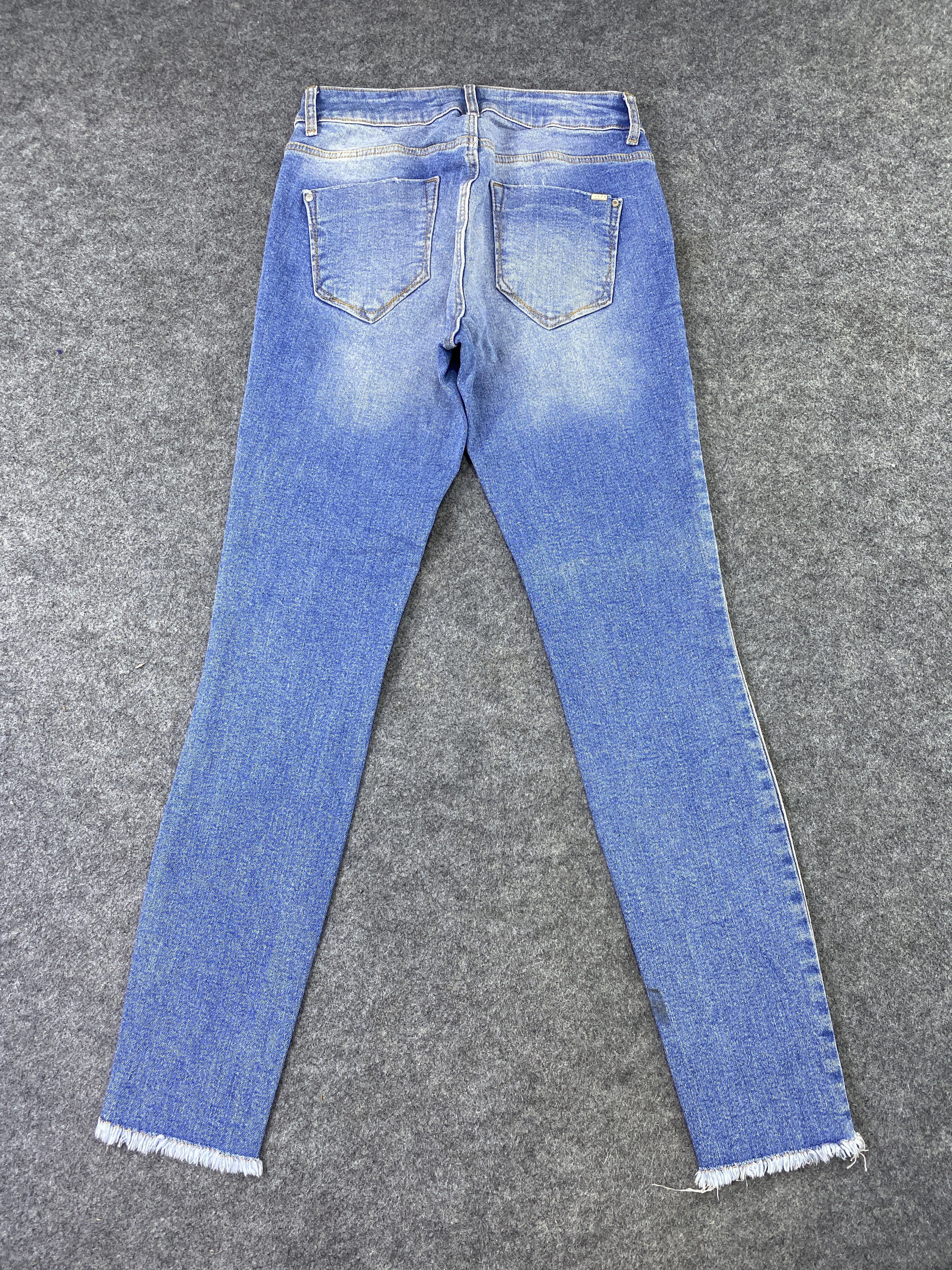 Zara Zara Side Stripe Skinny Blue Wash Jeans-J1136 Size 26" / US 2 / IT 38 - 4 Thumbnail