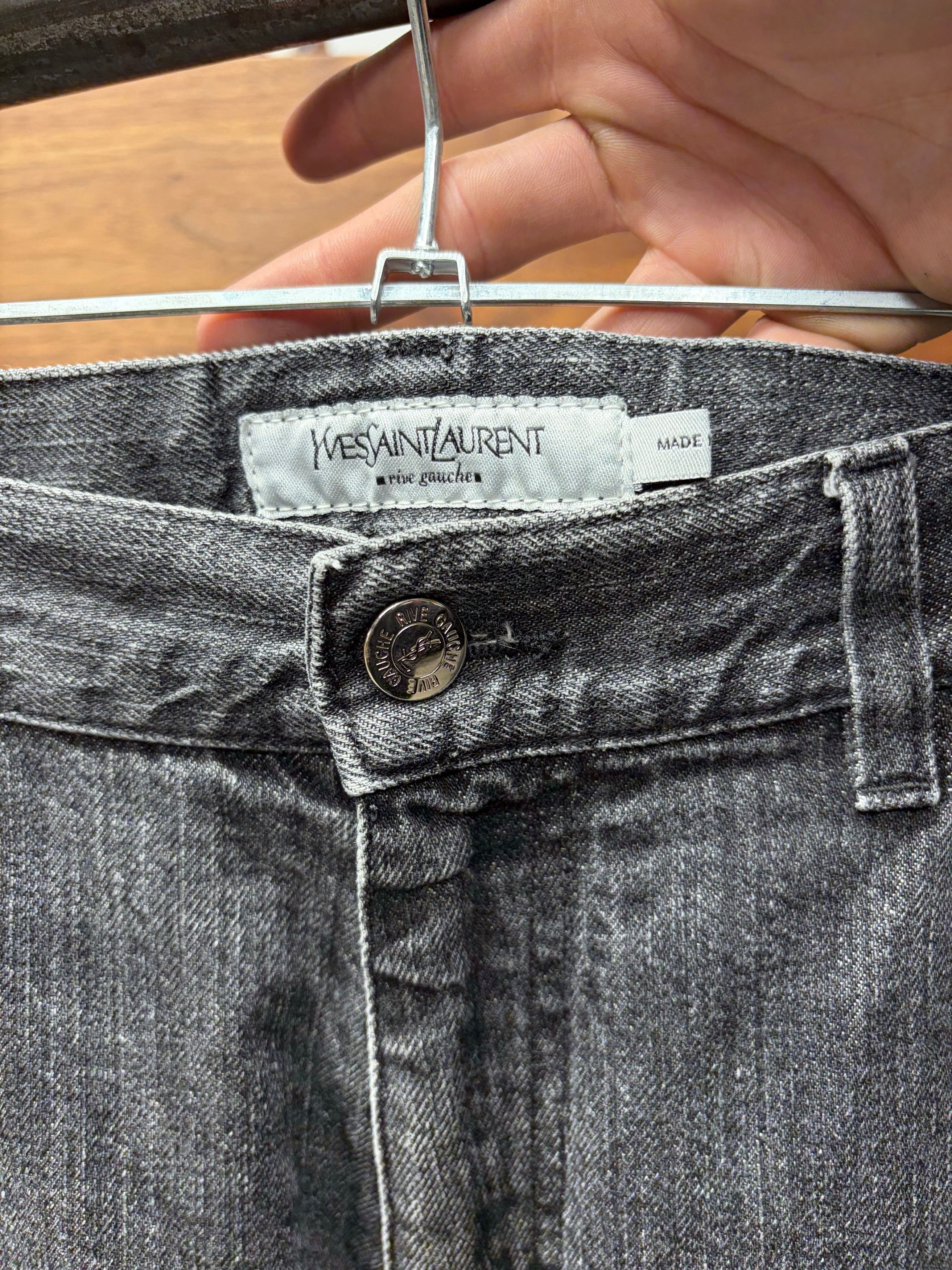 Yves Saint Laurent Vintage Yves Saint Laurent ‘Rive Gauche’ YSL Logo ‘Pocket Fade’ Black Skinny Jeans Size US 34 / EU 50 - 4 Thumbnail