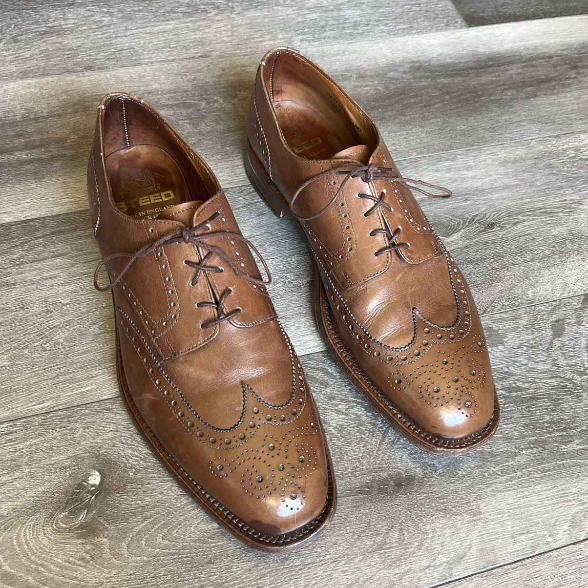 Vintage Vintage 1990s Steed Ambassador Leather Wingtip Loafers Shoes Size US 12 / EU 45 - 1 Thumbnail