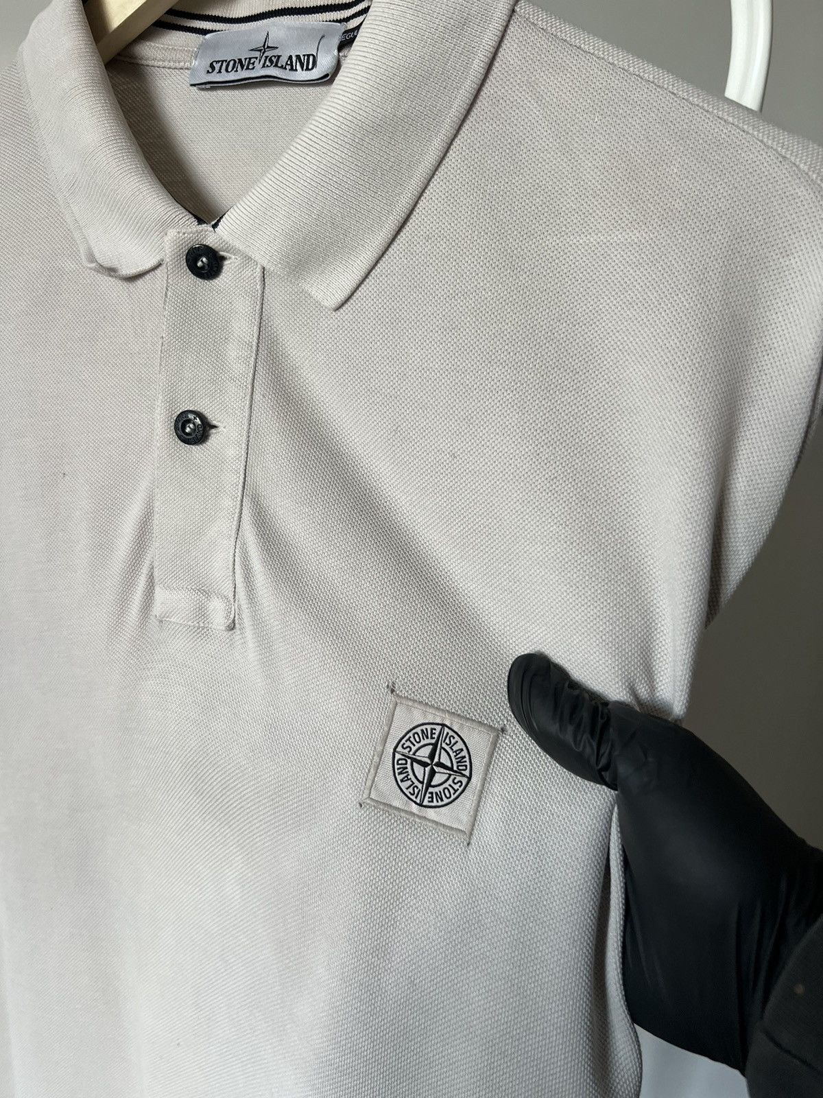 Stone Island Stone Island Polo T-shirt Vintage Rare Beige Size US XL / EU 56 / 4 - 4 Thumbnail