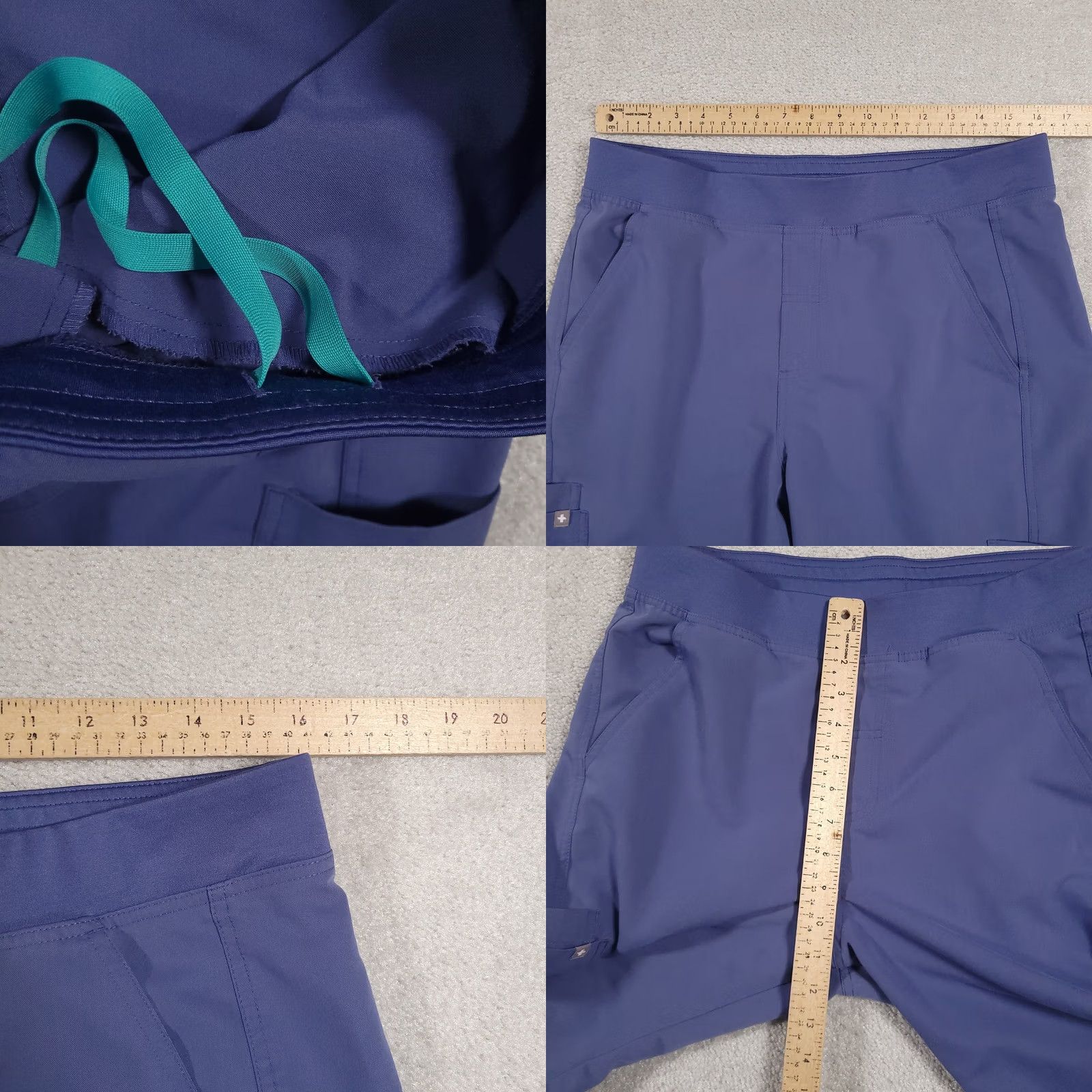Vintage FIGS Technical Collection Pants Mens Large Blue Cargo Pocket Workwear Scrub Pants Straight Leg Size US 33 - 8 Thumbnail