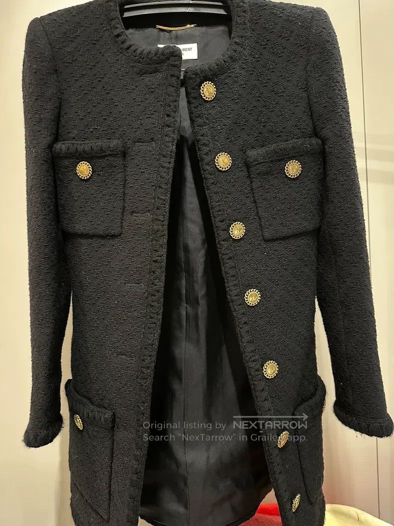 Saint Laurent Paris Saint Laurent Paris Wool Coat i Size XXS / US 00 / IT 34 - 3 Thumbnail