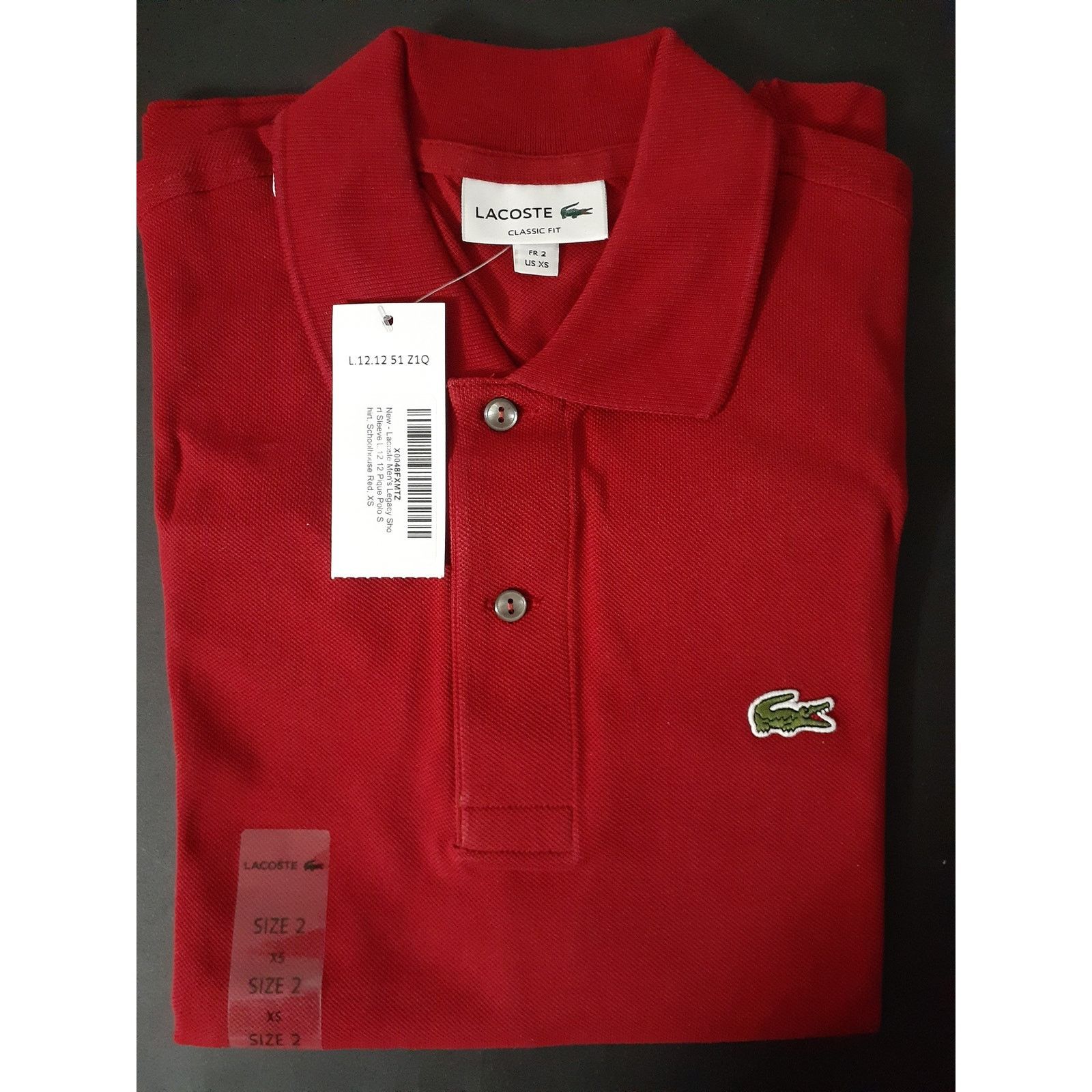 Lacoste Lacoste Mens Legacy Short Sleeve L.1212 Pique Polo SH Red XS Size US XS / EU 42 / 0 - 3 Thumbnail