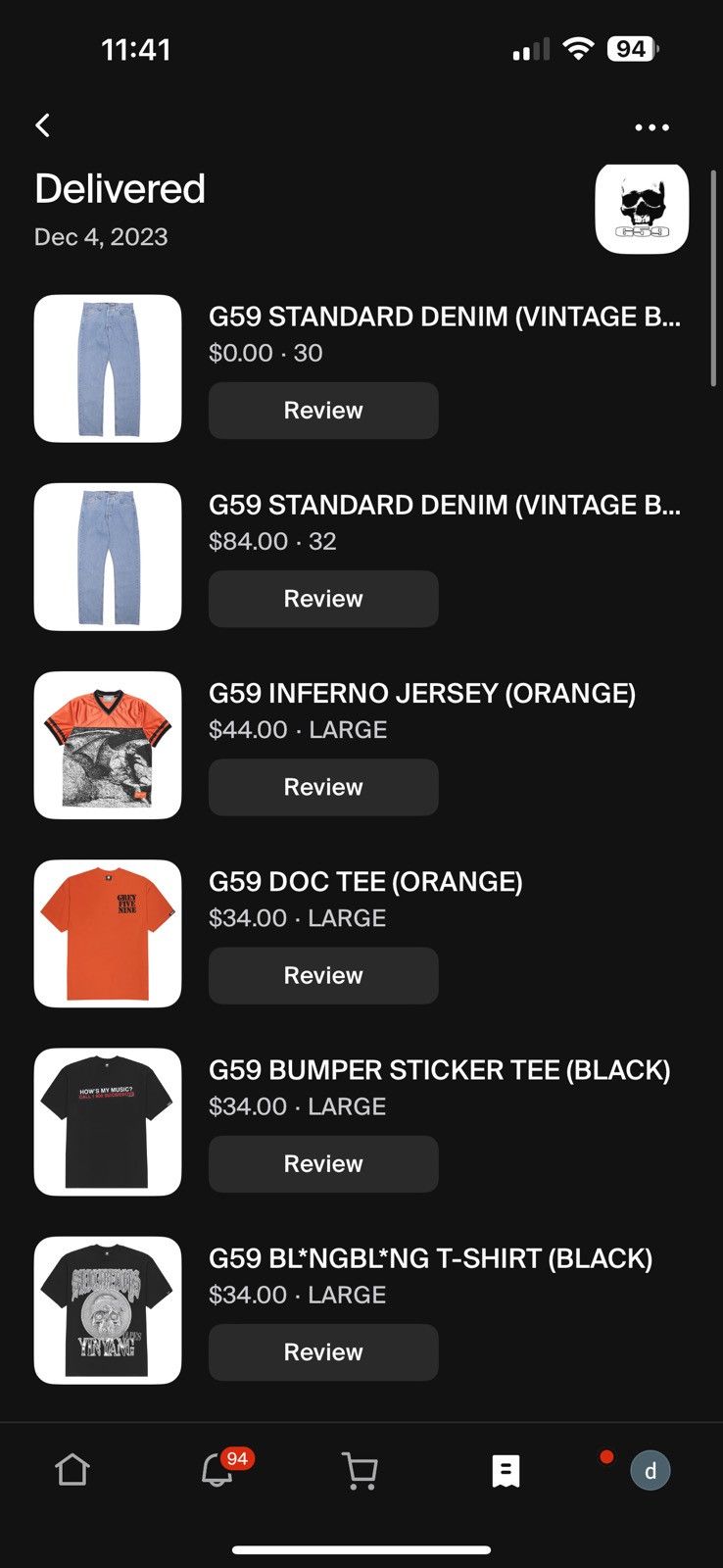 G59 Records G59 BUMPER STICKER TEE (Black) Size US L / EU 52-54 / 3 - 2 Thumbnail