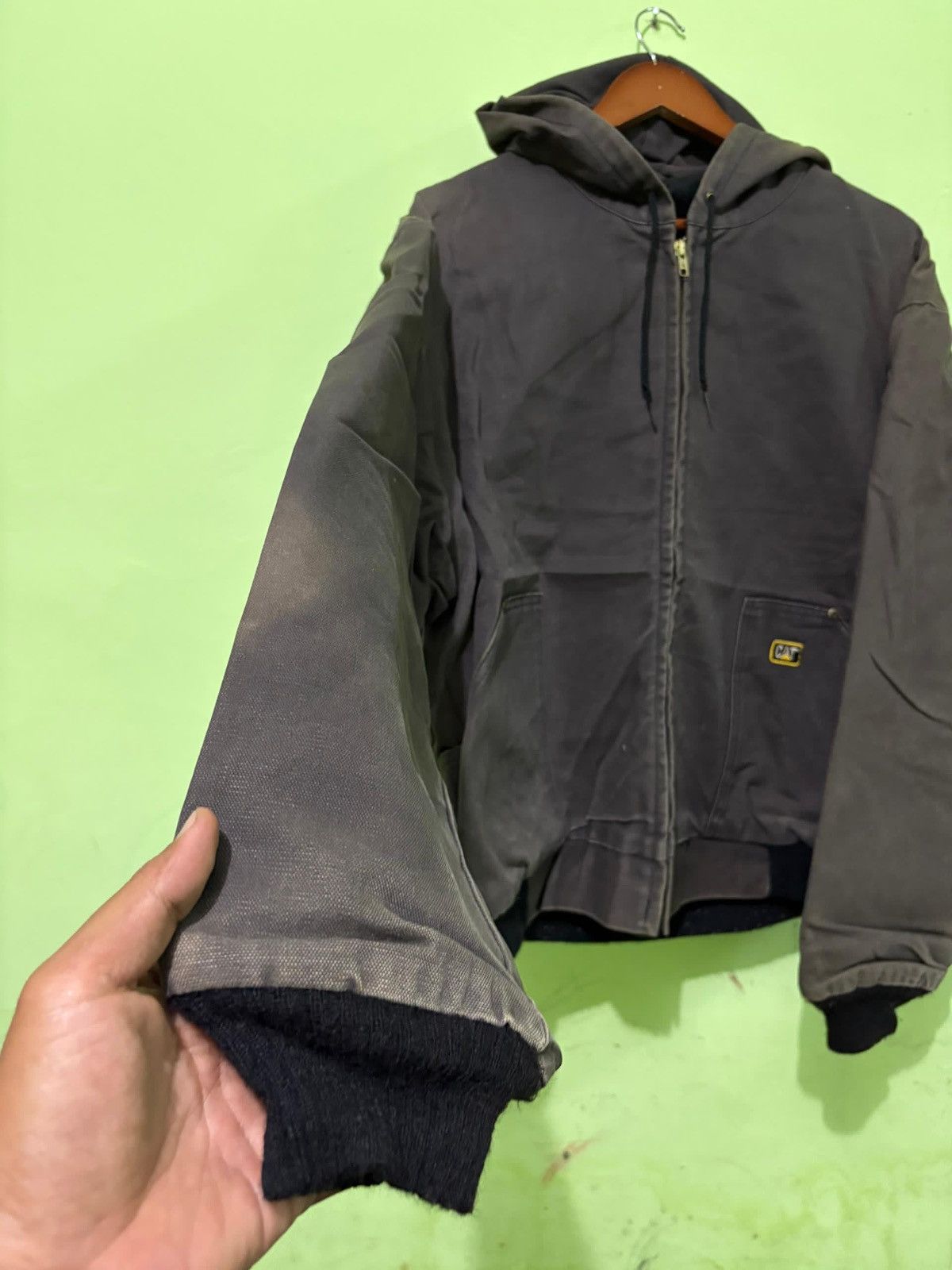 Caterpillar Vintage 90's Caterpillar WorkWear Chore Jacket Hoodie Design Size US L / EU 52-54 / 3 - 2 Thumbnail