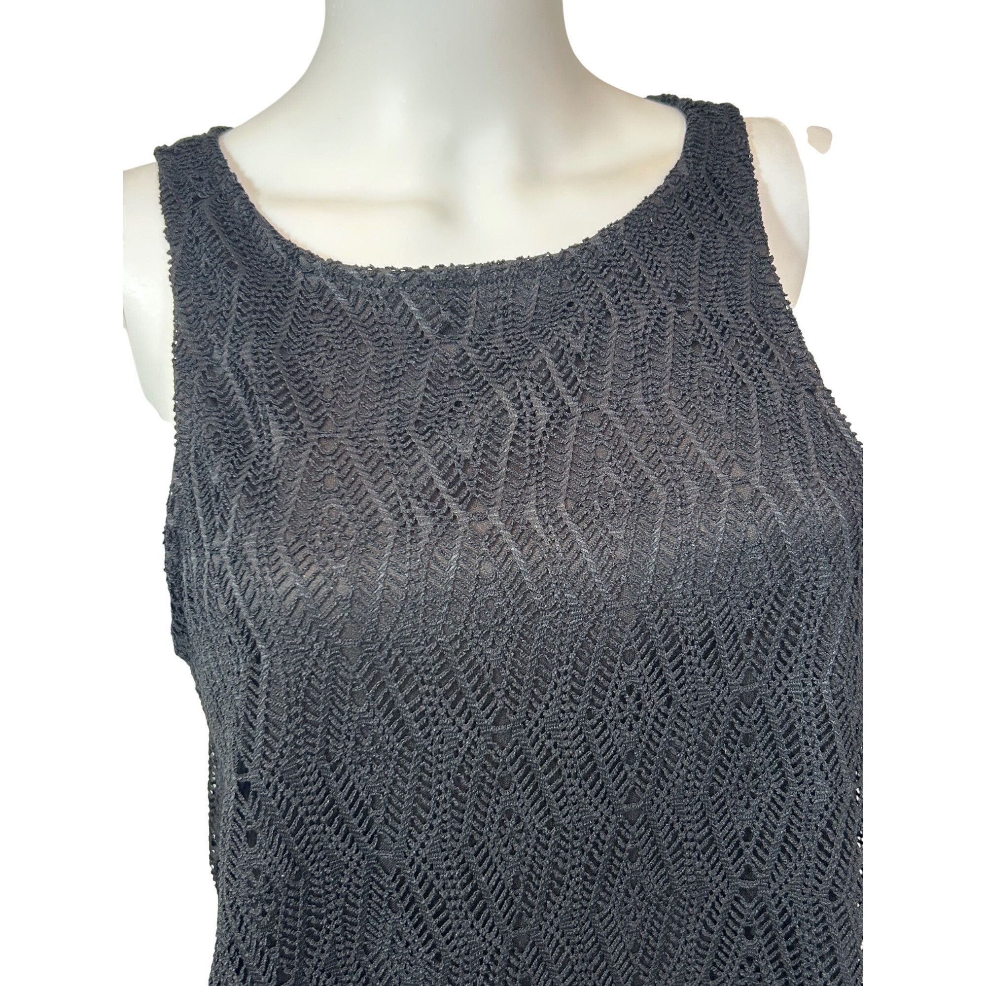 Other Love Blossom Girl Women’s Top L Black Lace Overlay Sleeveles Size L / US 10 / IT 46 - 10 Thumbnail