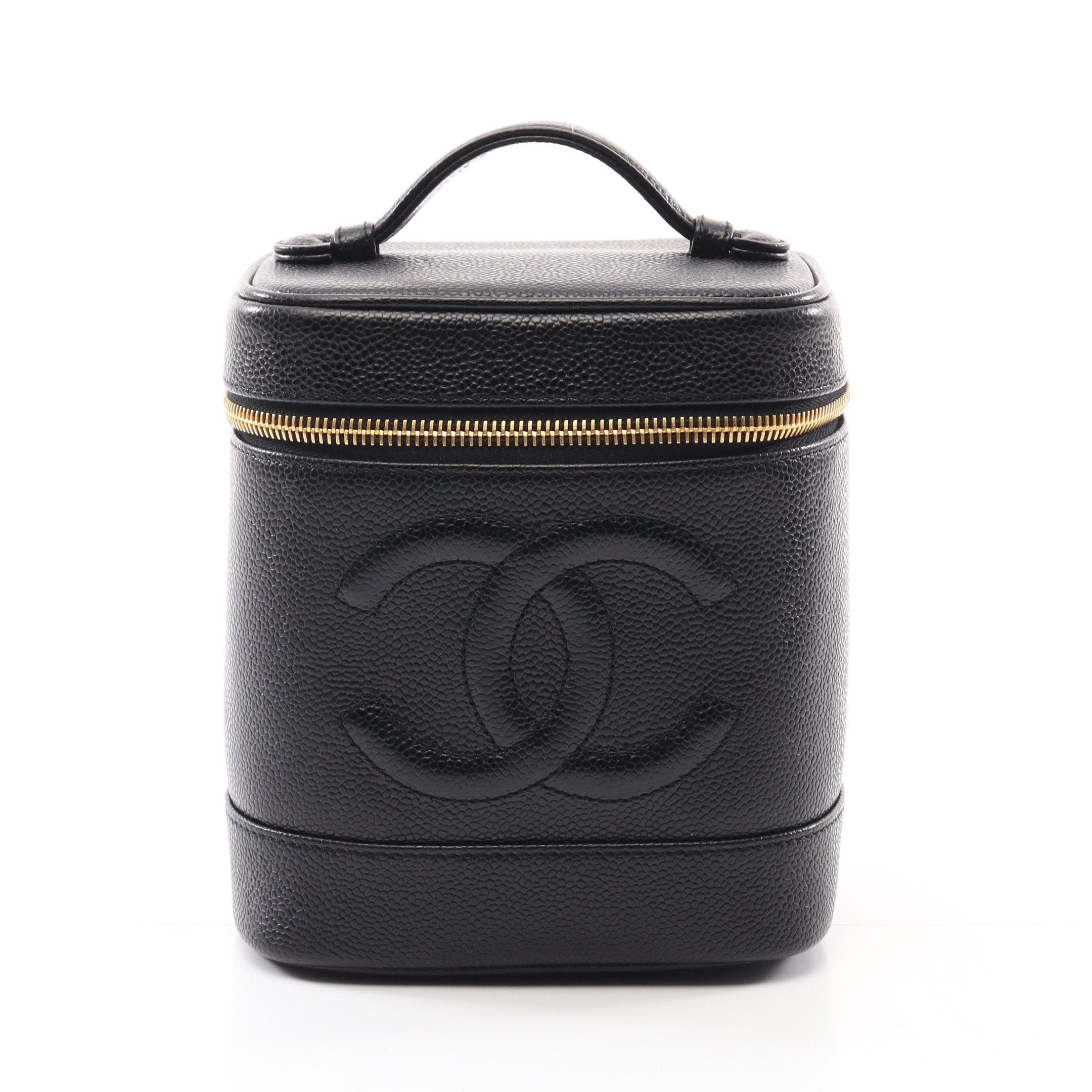 Chanel Chanel Coco Mark Handbag Vanity Bag Caviar Skin Black Gold Hardware Size ONE SIZE - 1 Thumbnail
