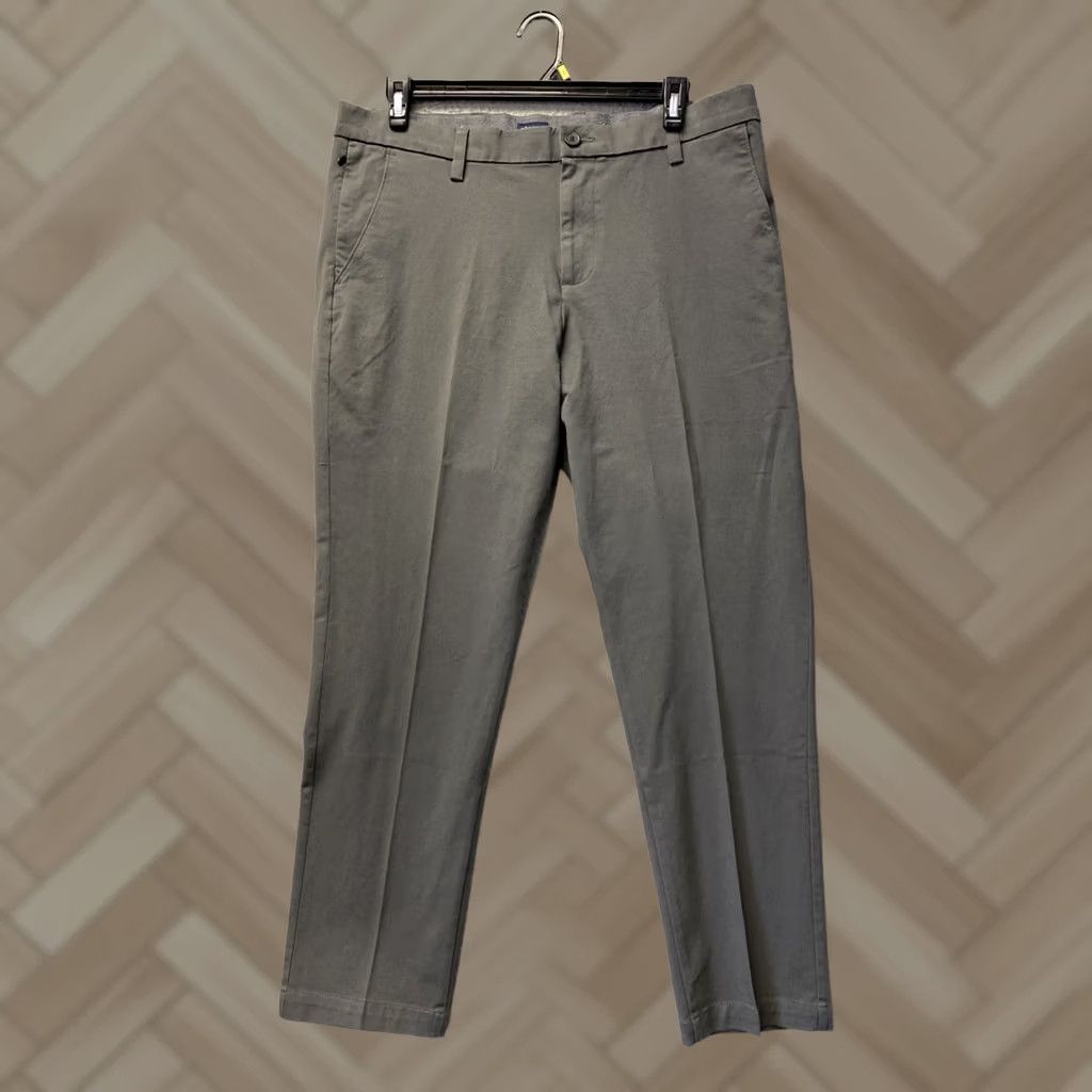 Dockers DOCKERS Pants Slim 38 x 30 Military Gray Khakis 5-Pocket Flat Front Men Regular Slim Style City Size US 38 / EU 54 - 1 Thumbnail