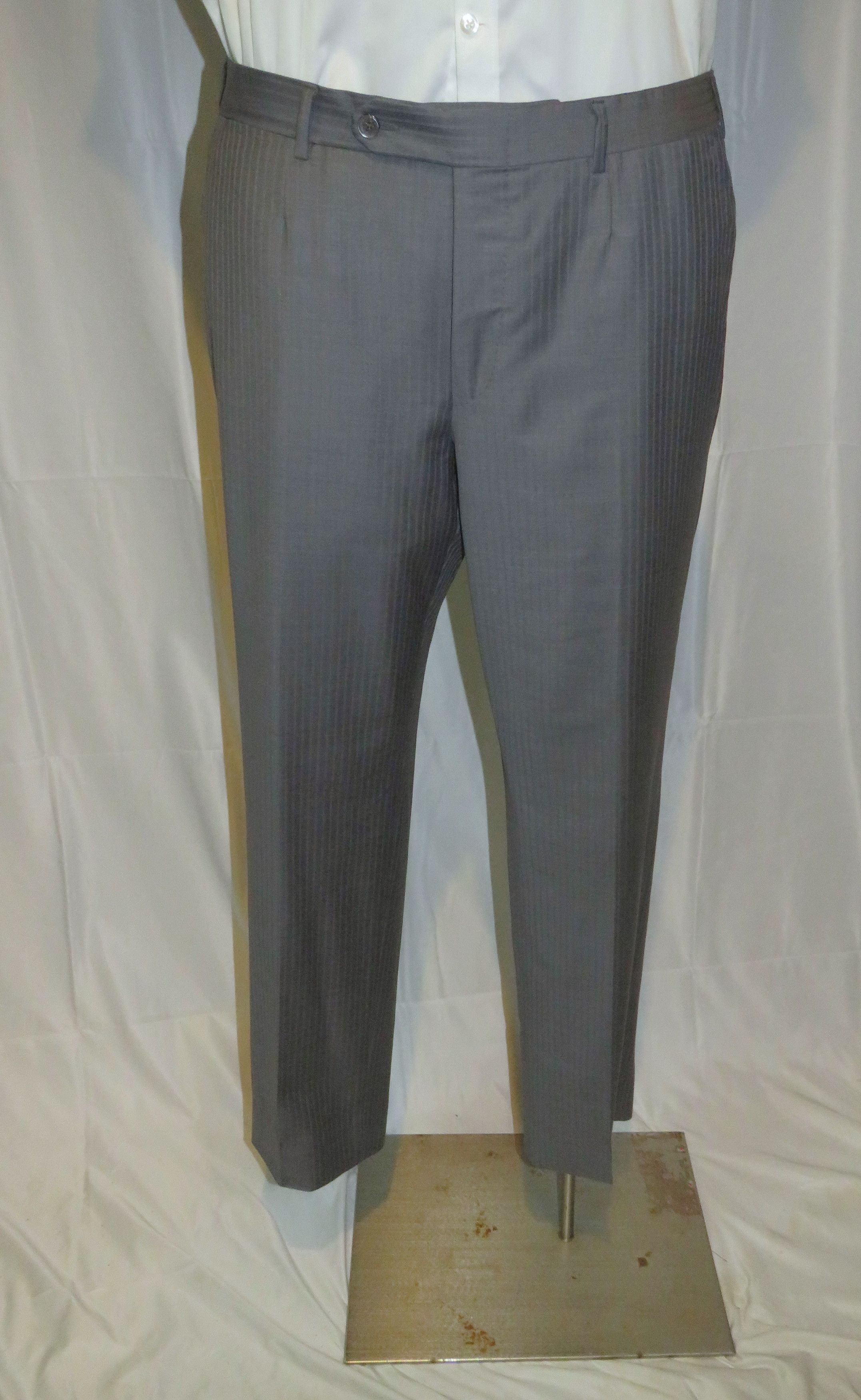 Ermenegildo Zegna Su Misura Trofeo Gray Stripe Current Two Button Suit 44R Size 44R - 15 Thumbnail