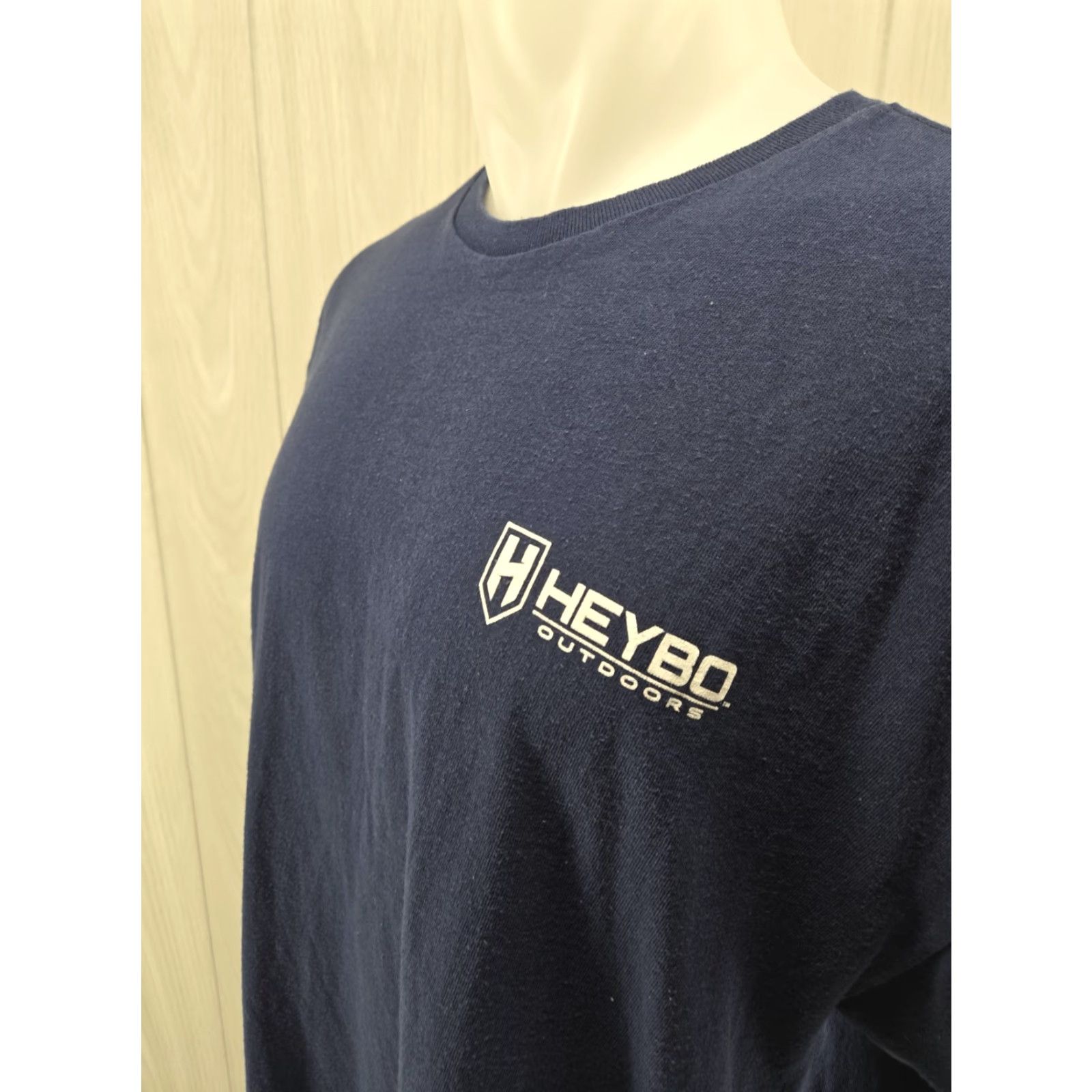 Vintage Heybo Outdoors Navy Blue Dog Duck Graphic Short Sleeve T Shirt Mens 2XL Size US XXL / EU 58 / 5 - 6 Thumbnail