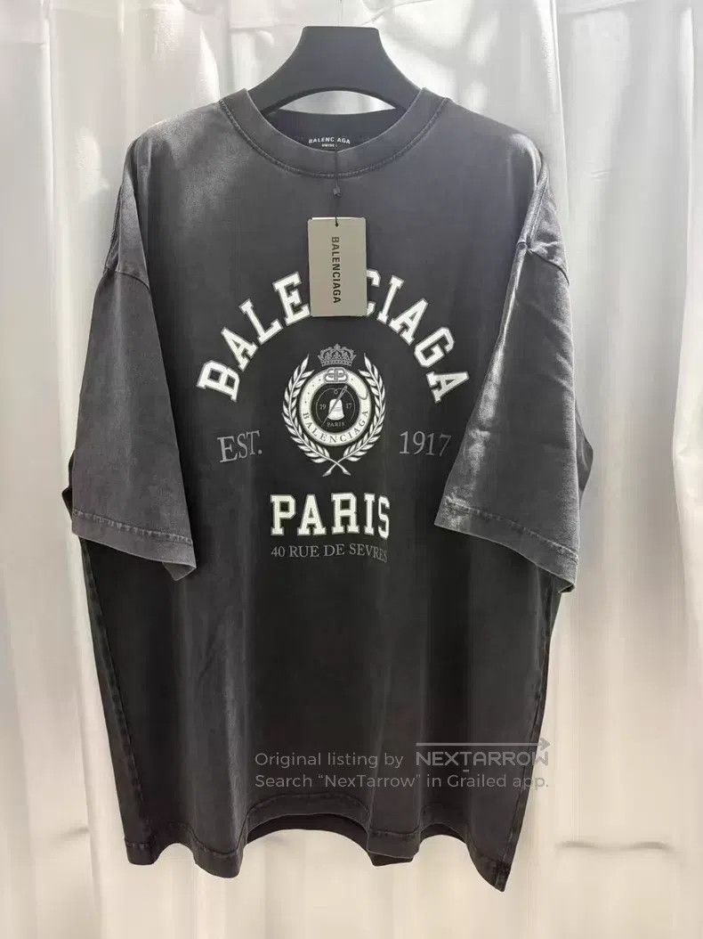Balenciaga Balenciaga Washed Rye Spires Cracked Short-Sleeve Size US L / EU 52-54 / 3 - 1 Thumbnail