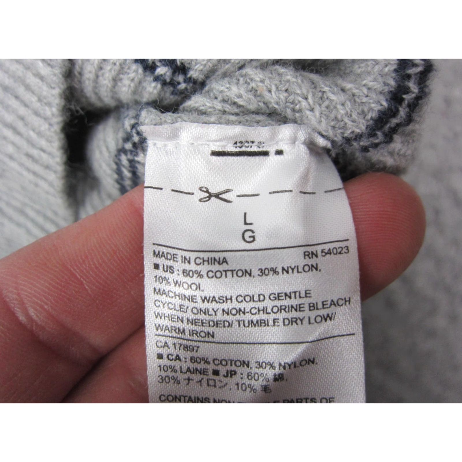 Banana Republic Banana Republic Sweater Shirt Womens Large Gray Blue Striped Wool Blend Knit Crewneck Pullover 90s City Classic Designer Size S / US 4 / IT 40 - 5 Thumbnail