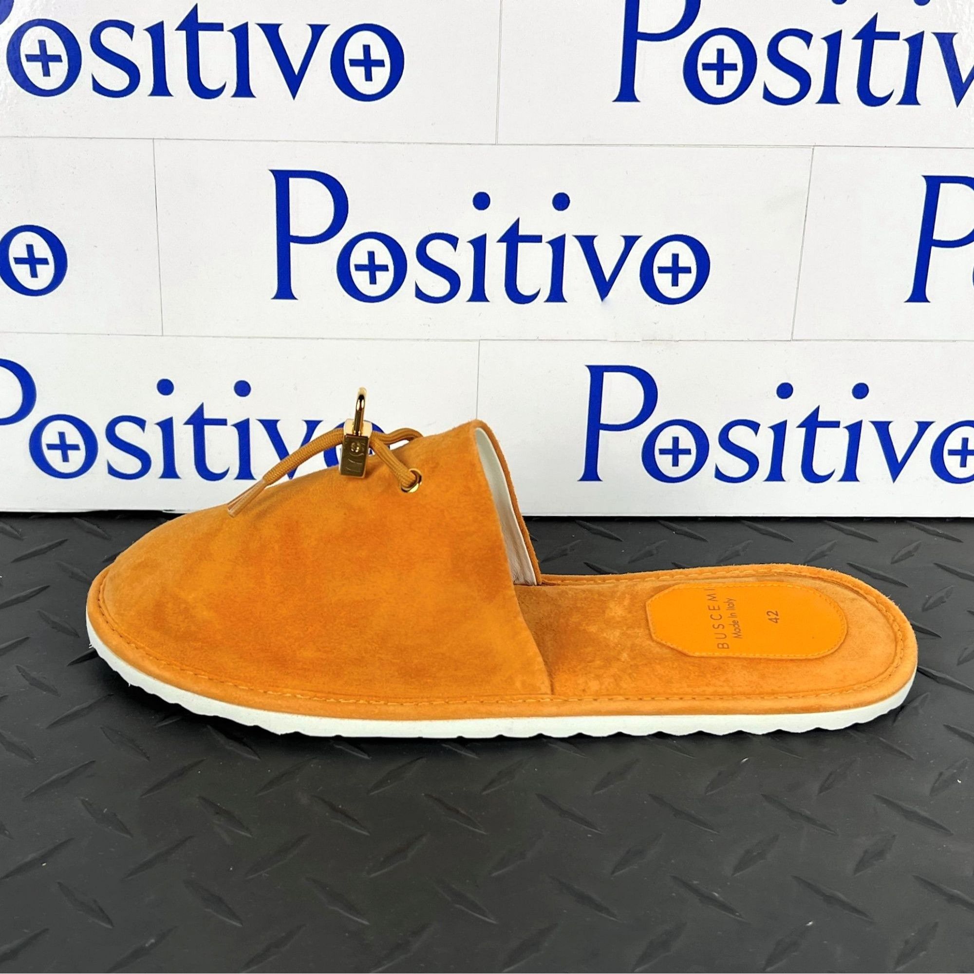 Buscemi Buscemi Greenwich Orange Suede Slippers US 9 SAMPLE Size US 9 / EU 42 - 1 Thumbnail