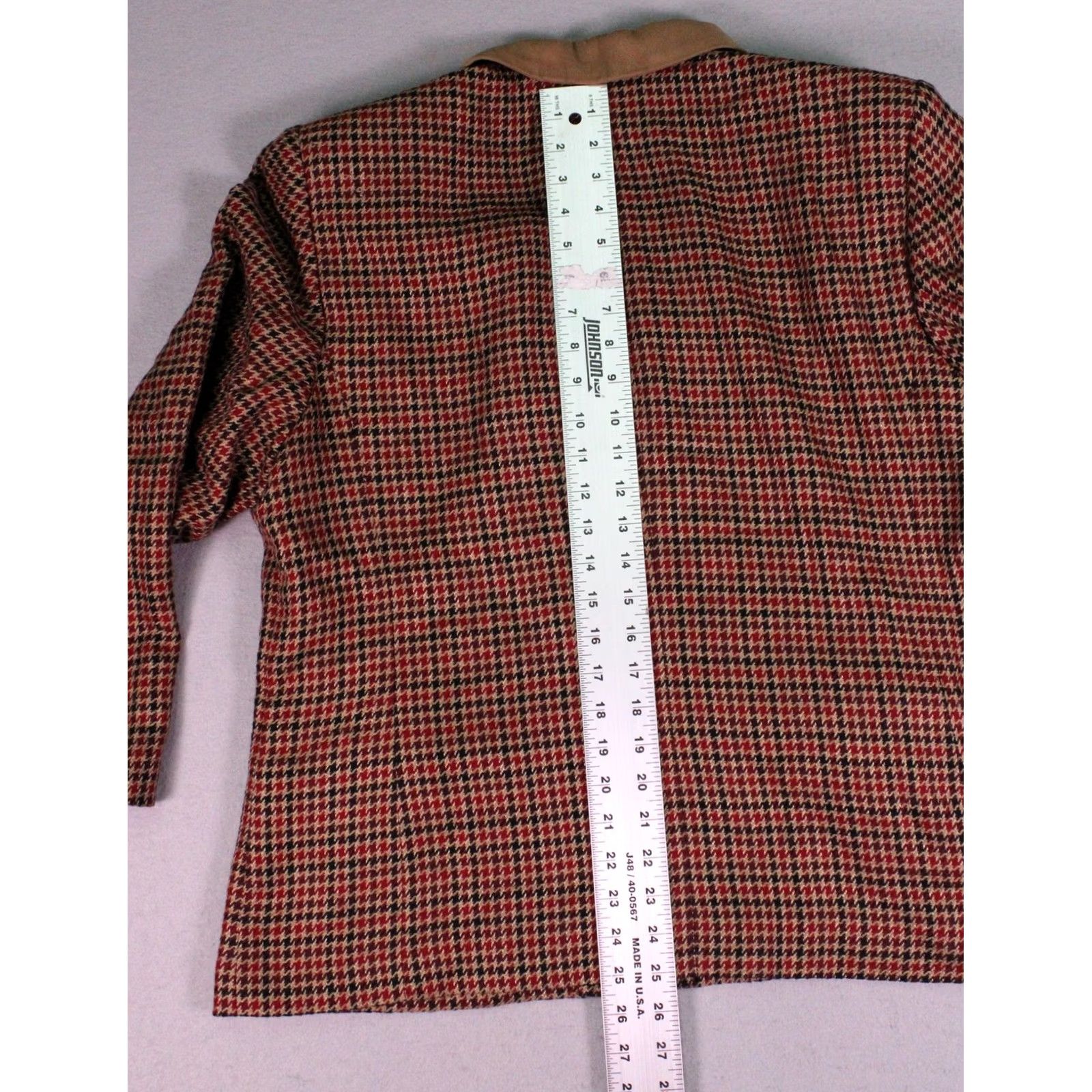 Pendleton VINTAGE Pendleton Jacket Womens 18 Blazer Tweed Houndstooth Plaid 80s Made USA Red Size XXL / US 16-18 / IT 52-54 - 5 Thumbnail