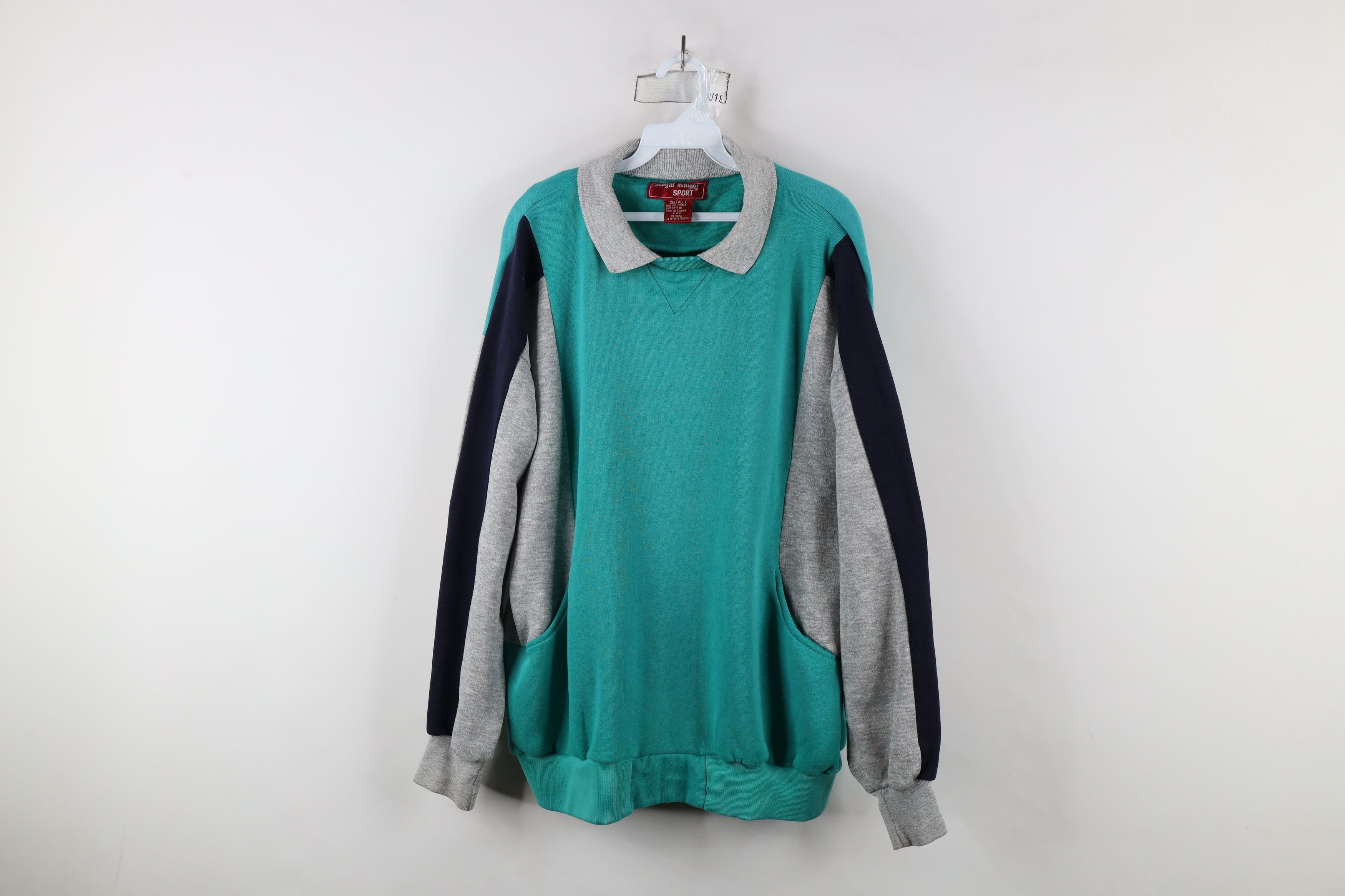 Vintage Vintage 90s Streetwear Block Collared Pullover Sweatshirt Size US XL / EU 56 / 4 - 1 Thumbnail