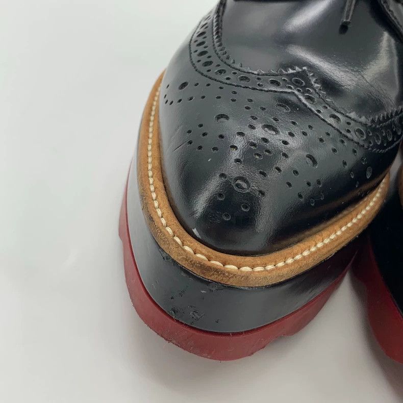 Prada Prada Size 36.5 Black Baroque carved lace-up thick-soled sh Size US 5 / EU 37 - 9 Thumbnail