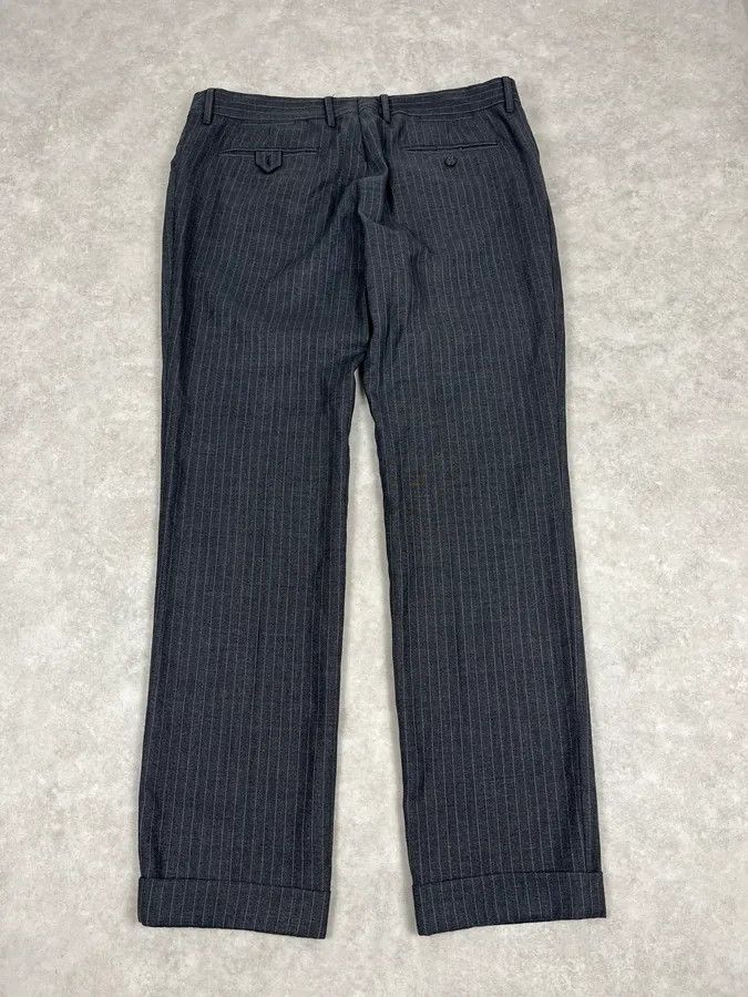 Dolce & Gabbana 2000s Dolce & Gabbana Grey Wool Stripped Pants Size US 34 / EU 50 - 5 Thumbnail
