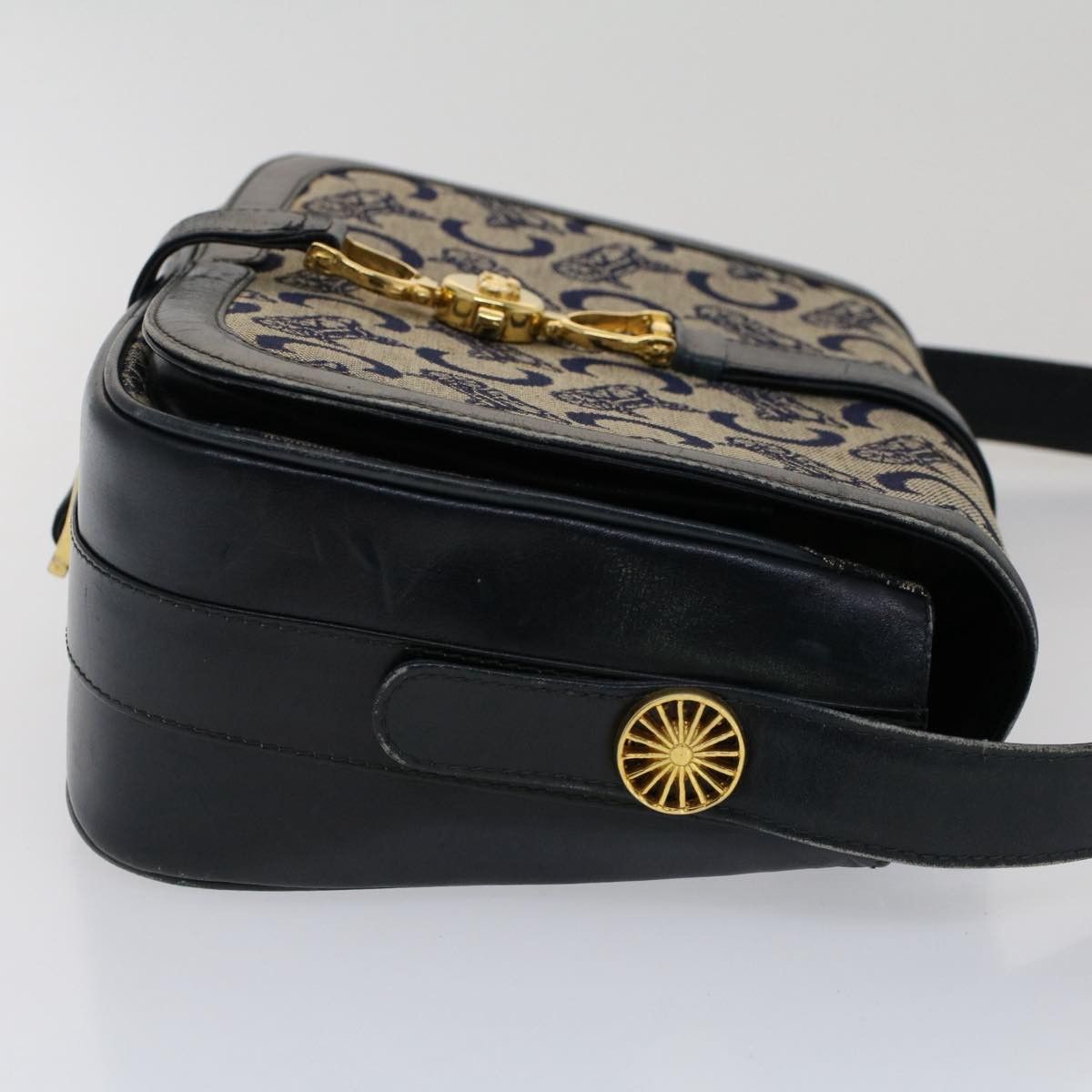 Celine CELINE C Macadam Canvas Shoulder Bag Navy Size ONE SIZE - 5 Thumbnail