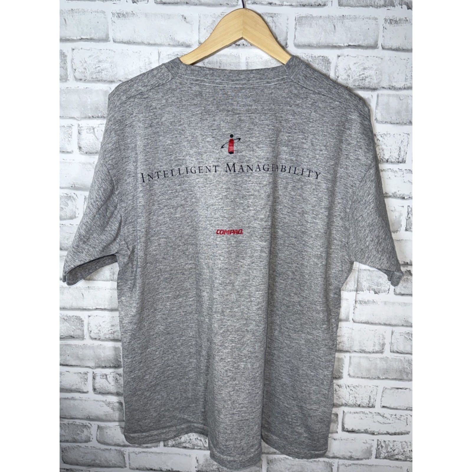 Vintage VINTAGE Best T-Shirt USA Mens XL Gray VTG COMPAQ Inteeligent Manager SINGLE STITCH BEST tee Mens XL USA Shirt Short Sleeve Regular Fit Size US XL / EU 56 / 4 - 3 Thumbnail