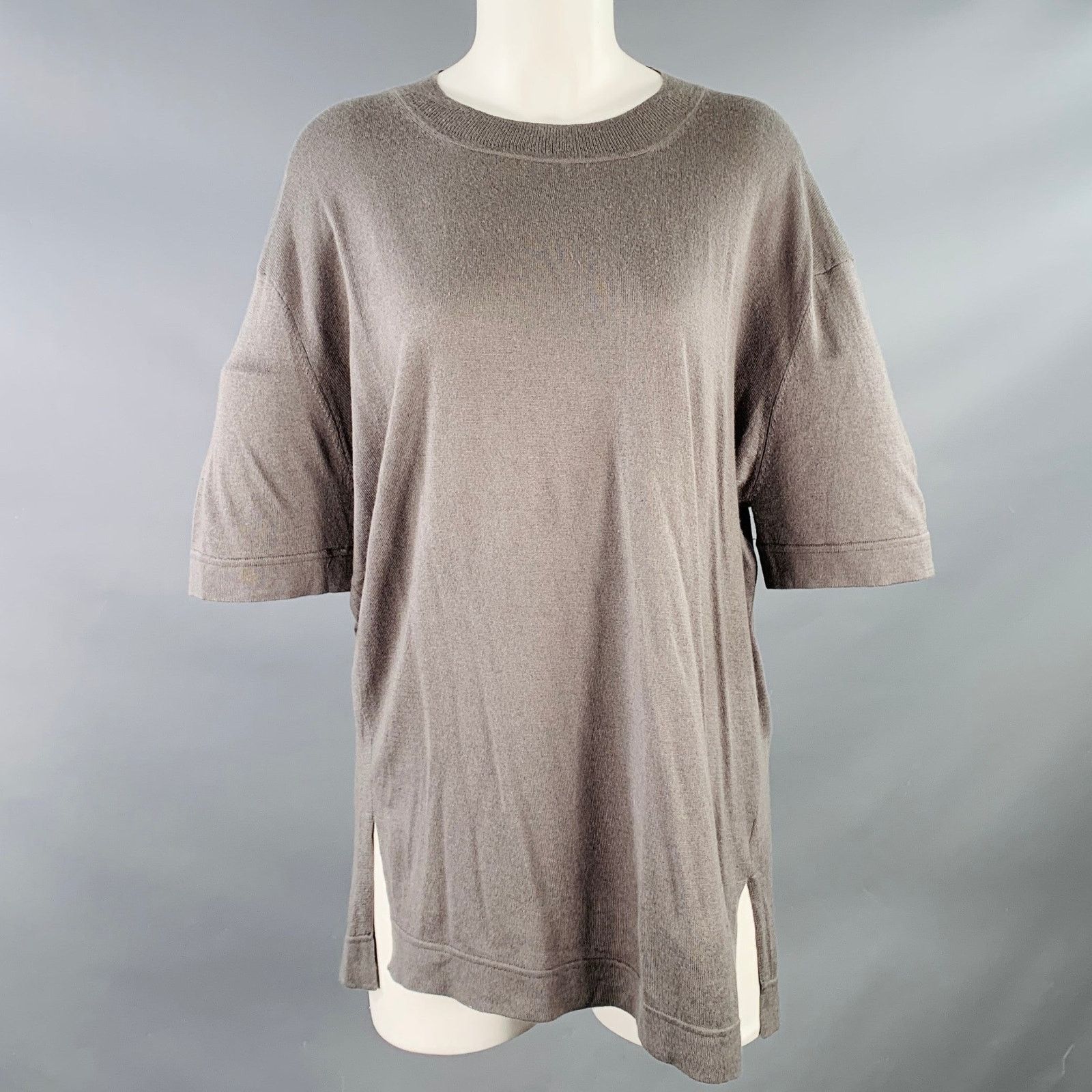 Other JARBO Size 2 Grey Silk Cashmere Short Sleeve Casual Top Size XS / US 0-2 / IT 36-38 - 1 Thumbnail