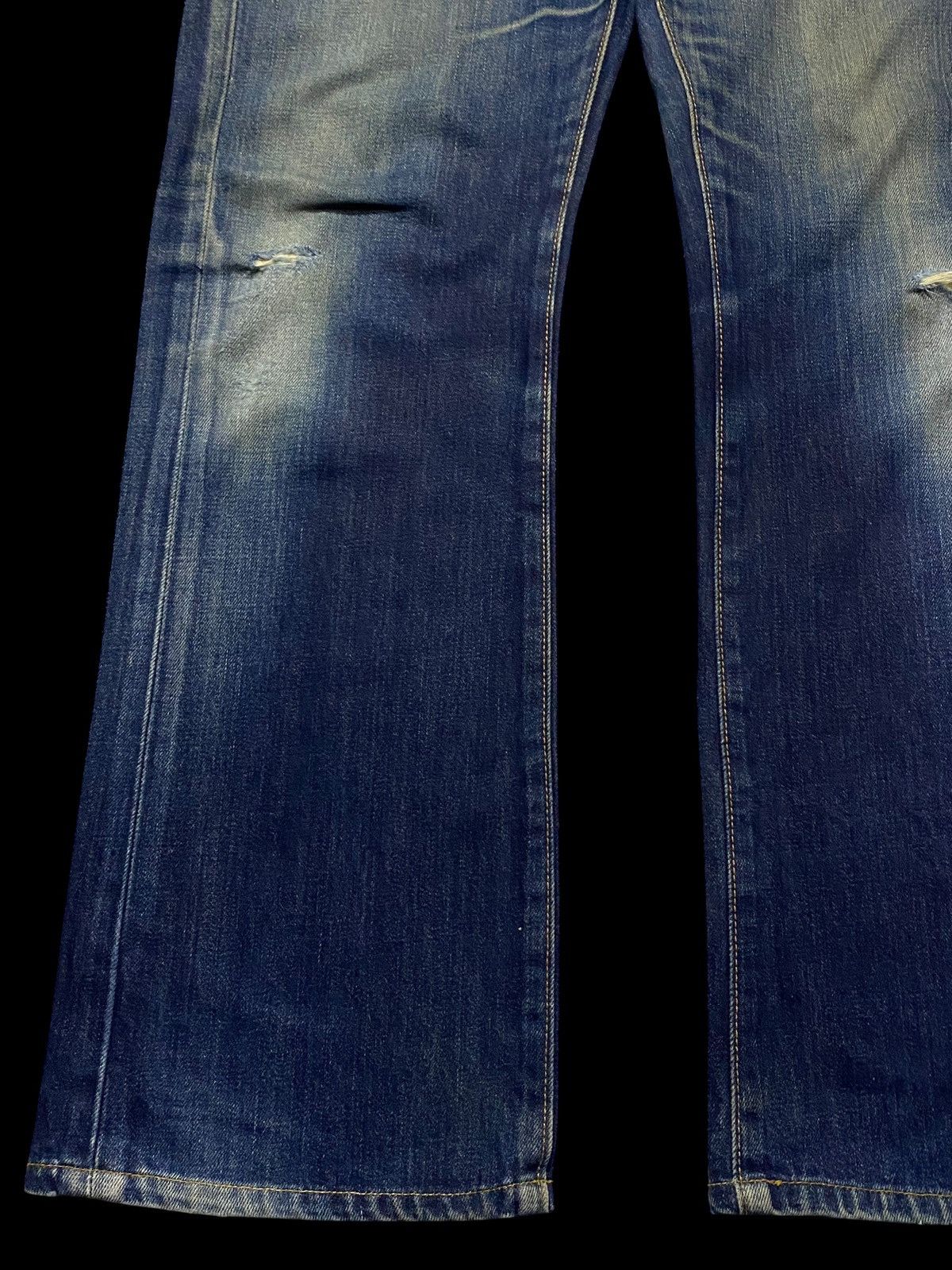 Levi's Levis 527 Y2K Blue Wash Distressed Bootcut Style Jeans Size US 34 / EU 50 - 6 Thumbnail