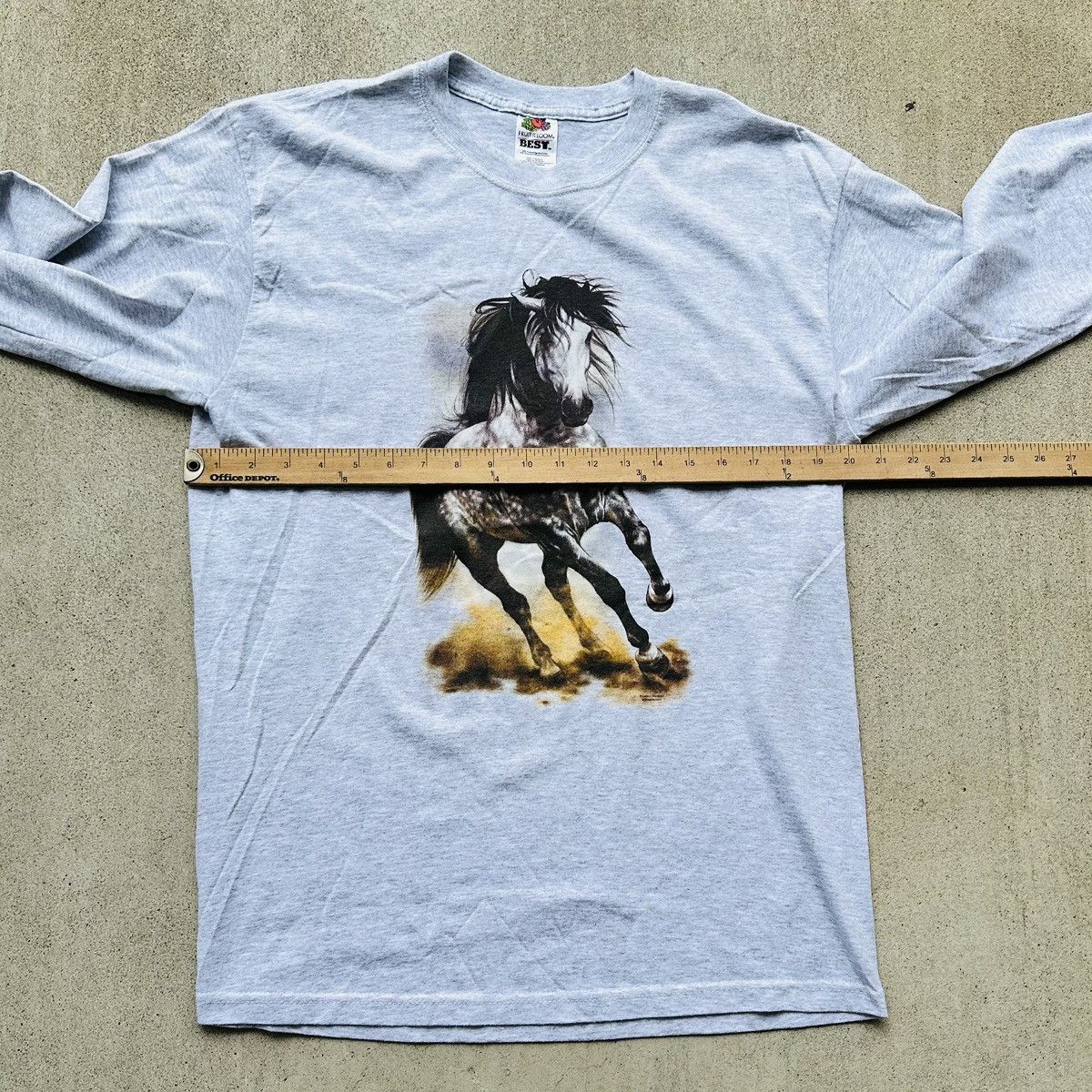 Fruit Of The Loom Vintage Equestrian T Shirt Y2K FOTL Horse Cowboy Art Size US L / EU 52-54 / 3 - 4 Thumbnail