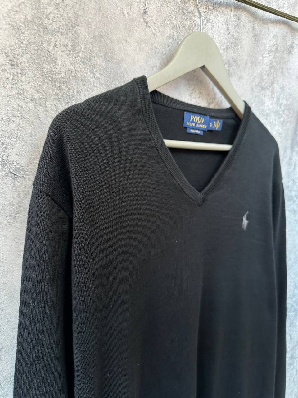 Polo Ralph Lauren Polo Ralph Lauren V-Neck Pima Cotton Sweater Black Jumper Size US L / EU 52-54 / 3 - 4 Thumbnail