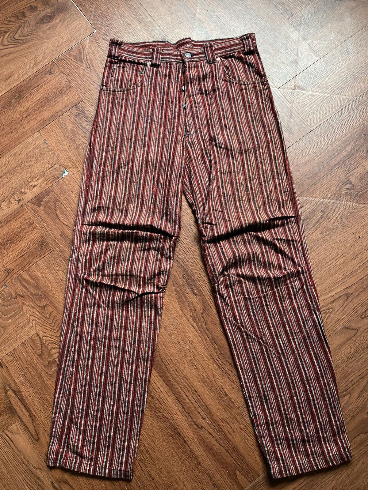 If Six Was Nine × Japanese Brand Hot Legs Stripe Pants Size US 33 - 1 Thumbnail