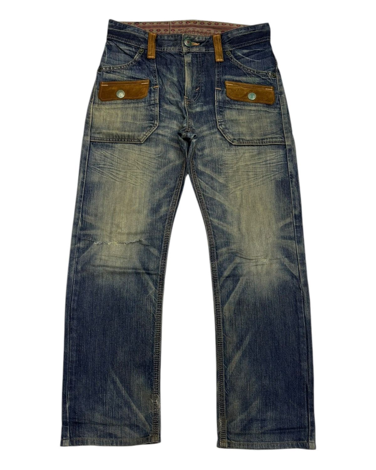 14th Addiction × Edwin × KMRii 🔥EDWIN BAGGY MUD WASH DISTRESSED RUSTY DENIM JEANS Size US 32 / EU 48 - 8 Thumbnail