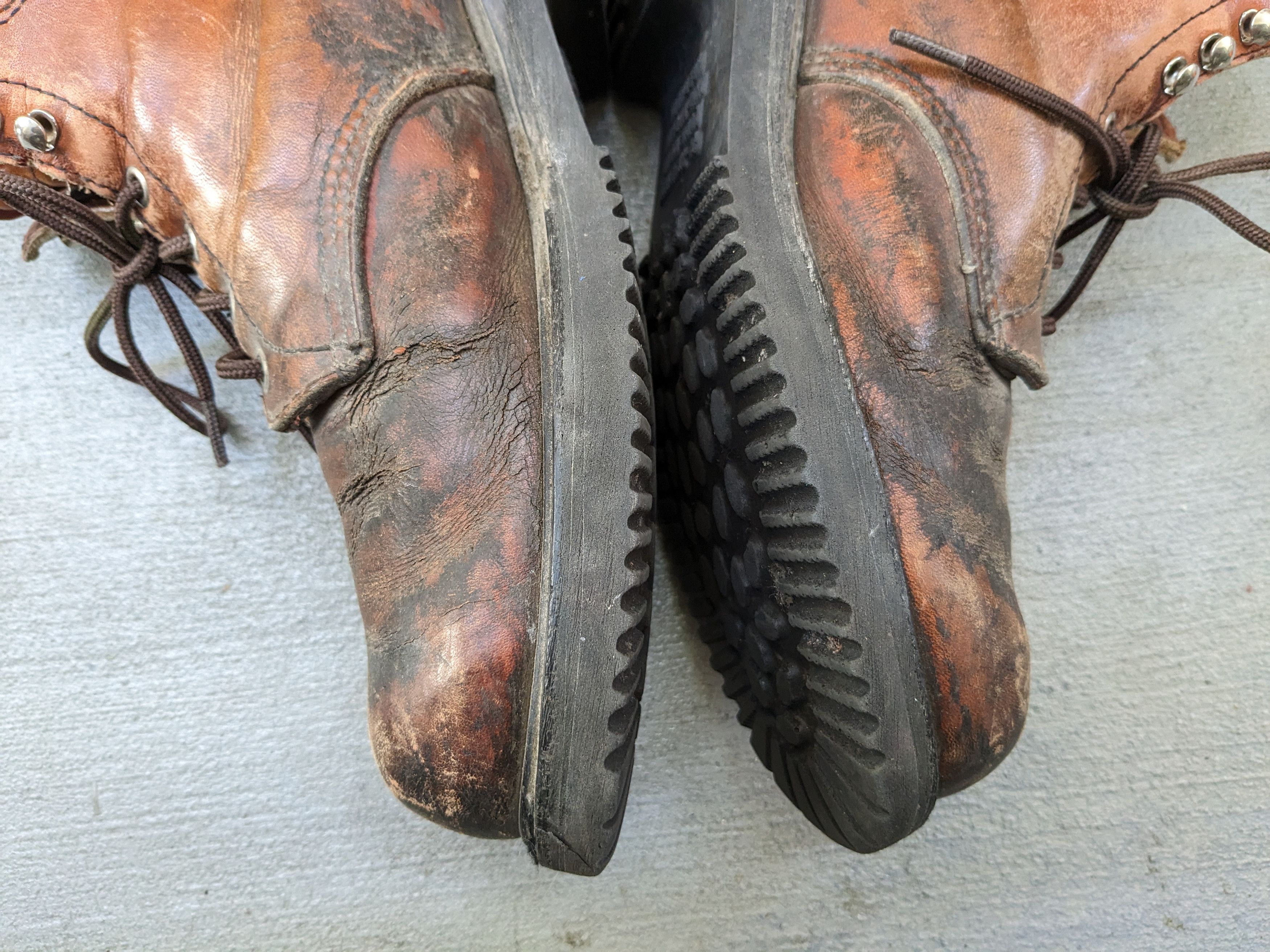 Red Wing Vintage Combat Boots Brown 12 Leather Chunky Biker Moto Size US 12 / EU 45 - 8 Thumbnail