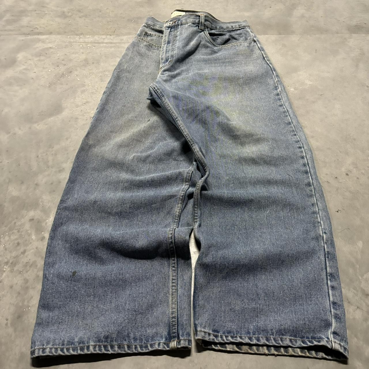 Japanese Brand × Vintage Crazy Vintage Y2K/2000s Baggy Medium Wash Skater Denim Jeans! Size US 42 / EU 58 - 3 Thumbnail