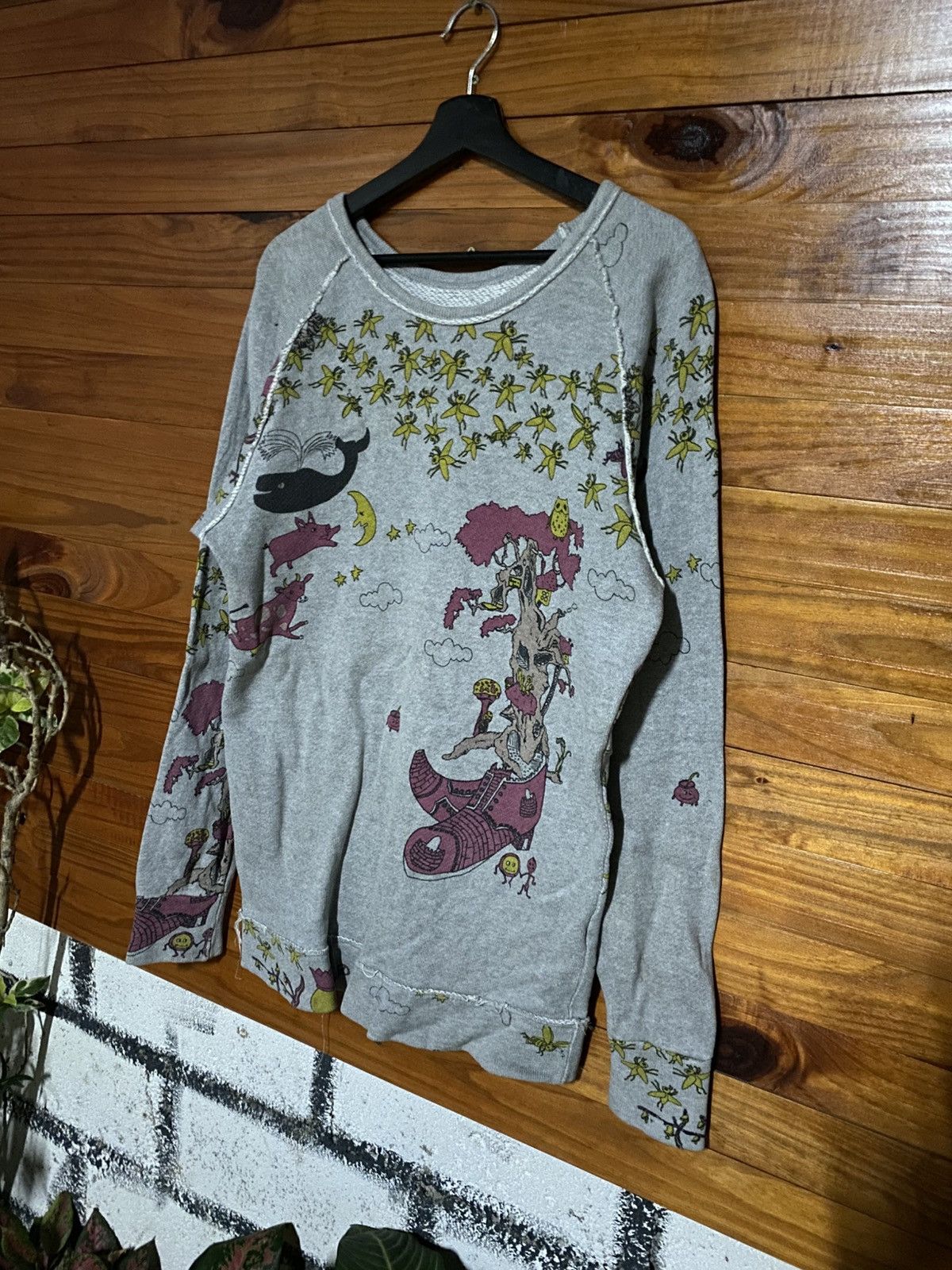 Japanese Brand Vintage IDEOT Japan 100% Cotton Graphic Print Sweater Size US M / EU 48-50 / 2 - 4 Thumbnail