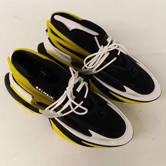 Balmain Men's Unicorn Blk/Green Low-Top Sneakers EU44/US11