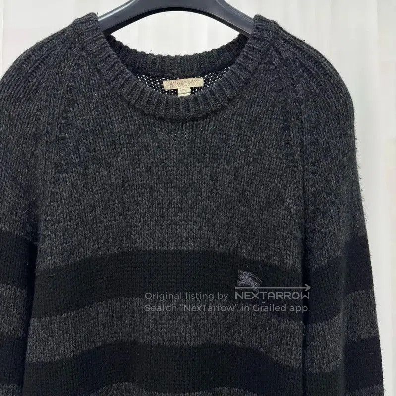 Burberry Burberry Men's Black-Grey Striped Knit Sweater. Size US S / EU 44-46 / 1 - 3 Thumbnail
