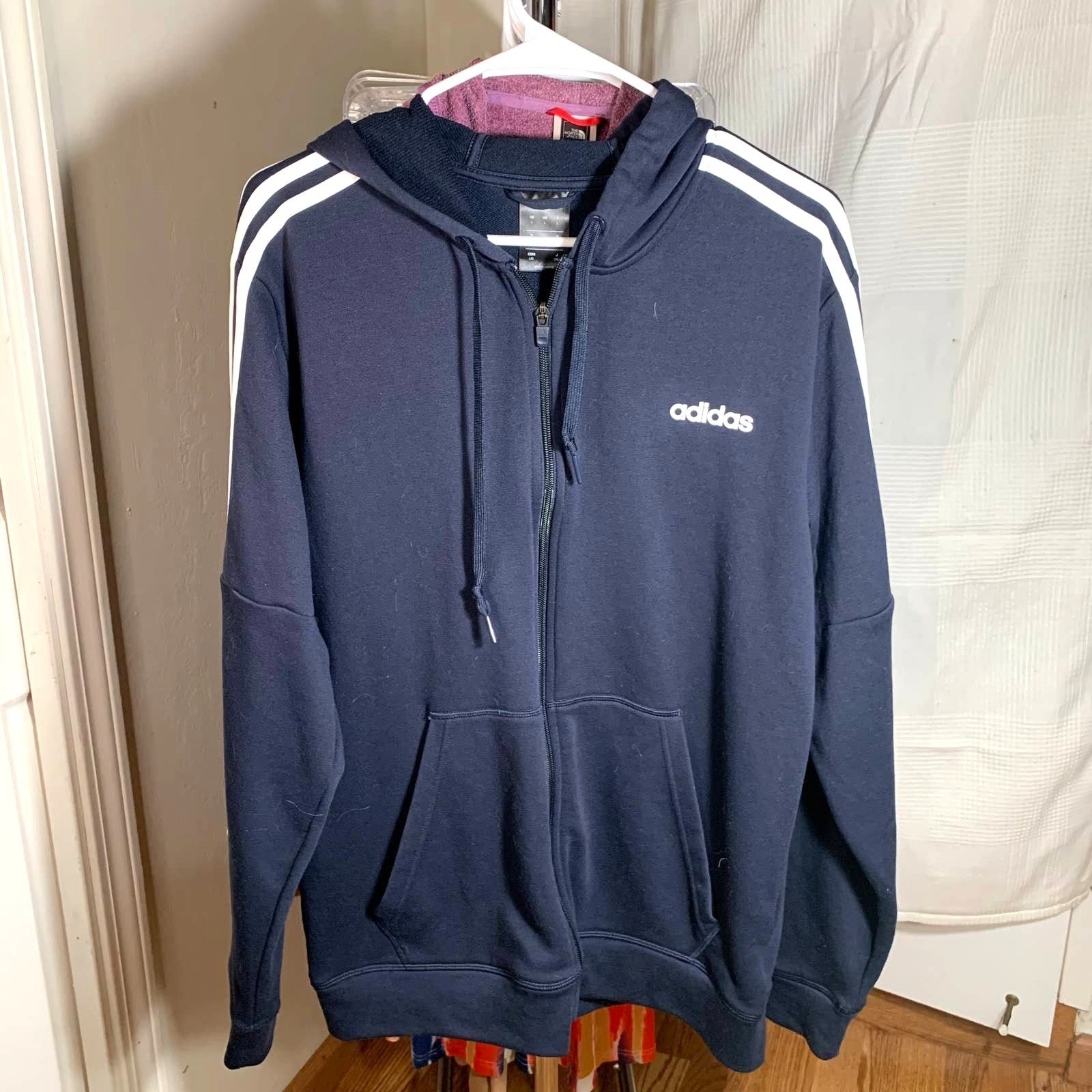 Adidas Adidas Men's Blue Hoodie SIze L Size US L / EU 52-54 / 3 - 1 Thumbnail
