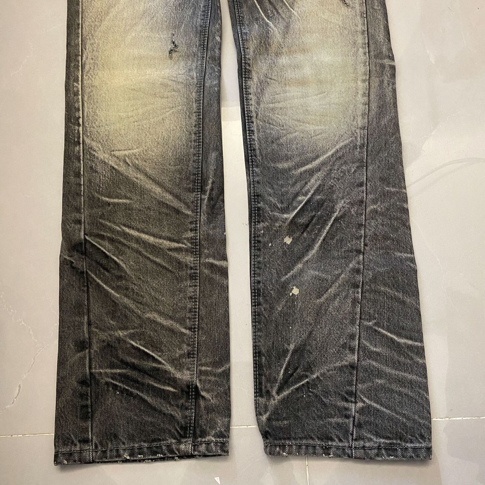 Hysteric Glamour Vintage Japanese Brand Faded Low-rise Denim Jeans Black Gray Size 32" / US 10 / IT 46 - 4 Thumbnail