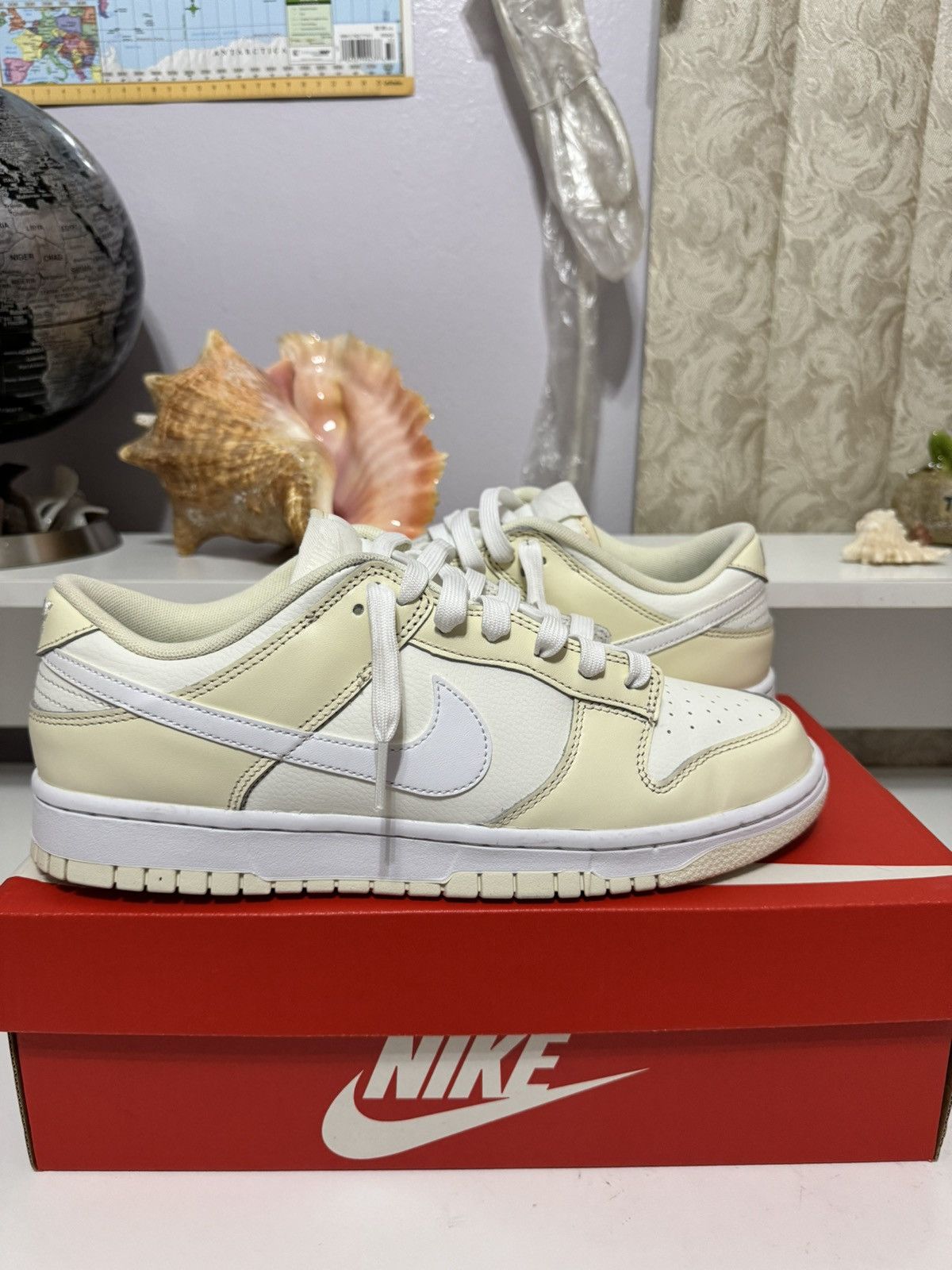 image of Nike Dunk Low “Coconut Milk” Shoes in All Nude, Men's (Size 9)
