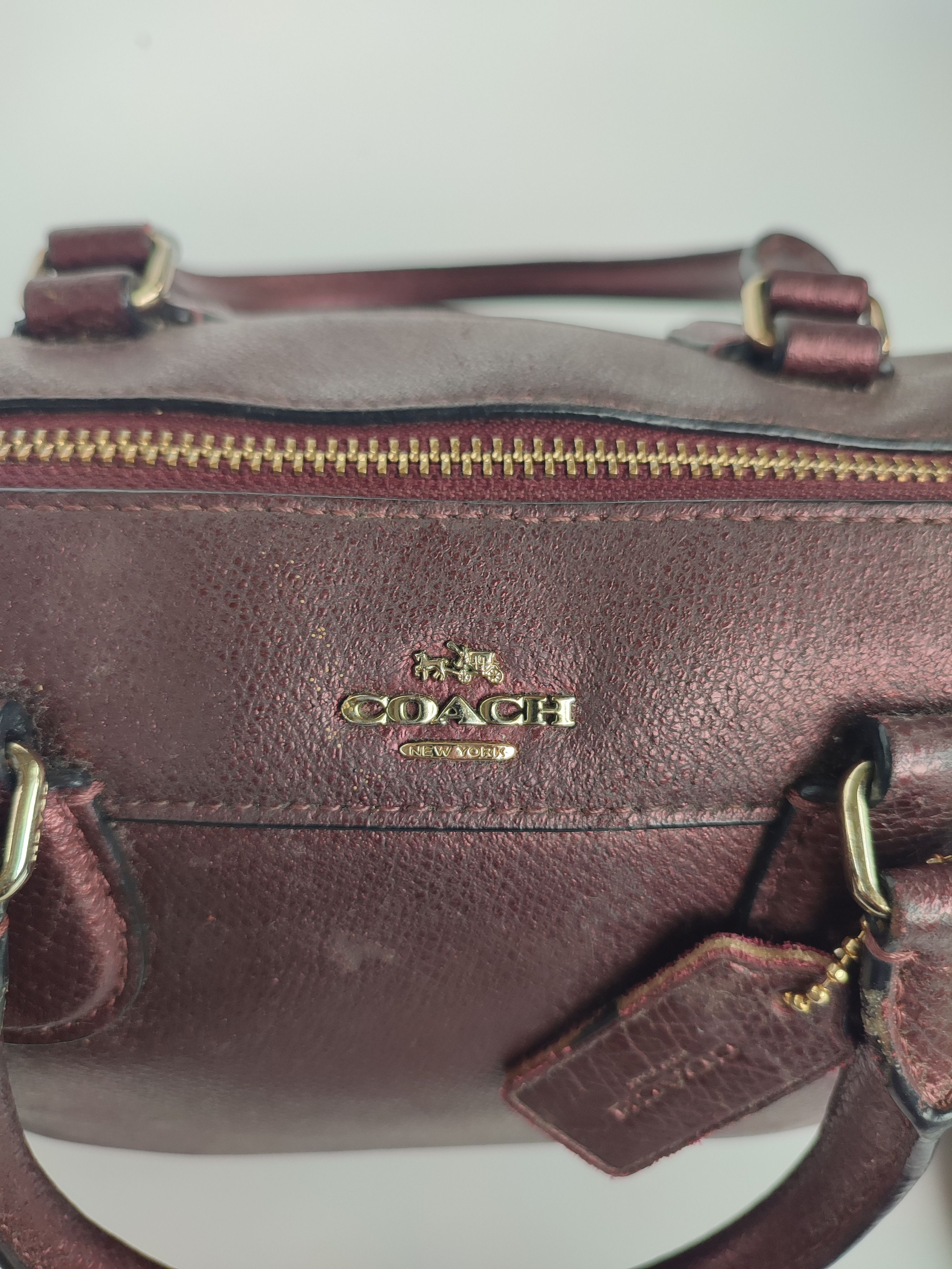 Coach Coach Metallic Leather Satchel Handbag Size ONE SIZE - 6 Thumbnail
