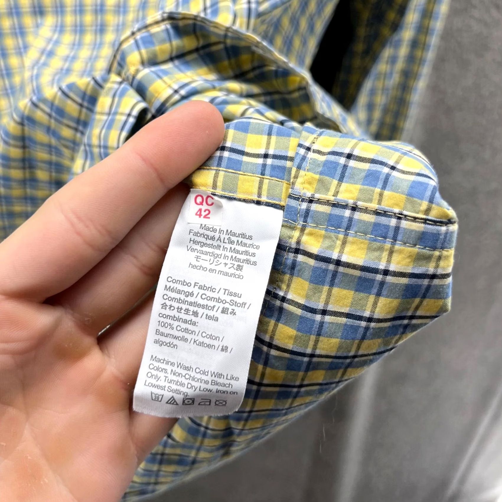 J.Crew J.CREW Shirt Men Large Cotton Green Yellow Button-Down Slim Plaid Casual Formal Workwear 44 in Chest Vintage No Size US L / EU 52-54 / 3 - 6 Thumbnail