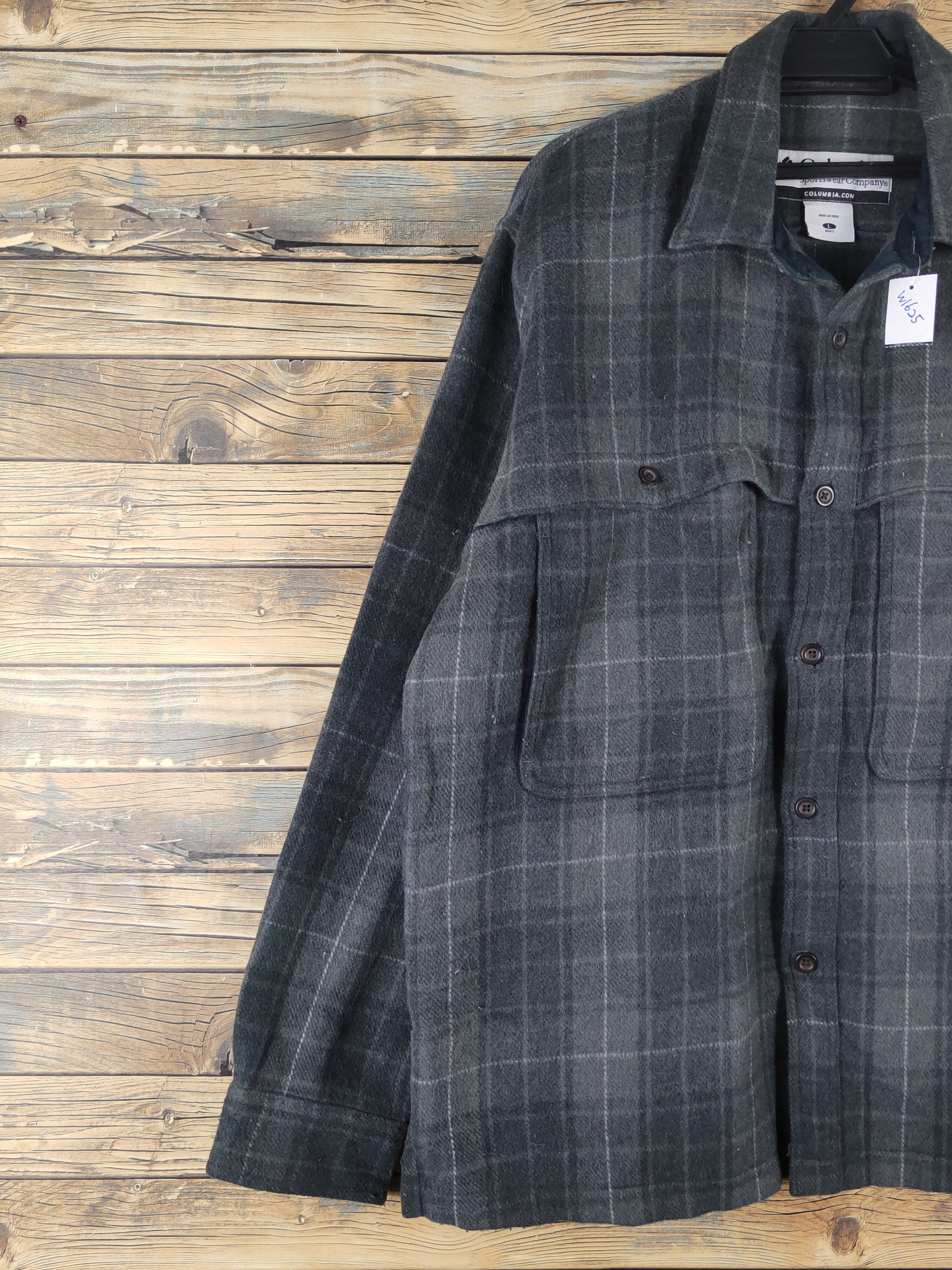 Columbia × Japanese Brand × Vintage Columbia Dark Gray Wool shirt #W1625 Size US L / EU 52-54 / 3 - 3 Thumbnail