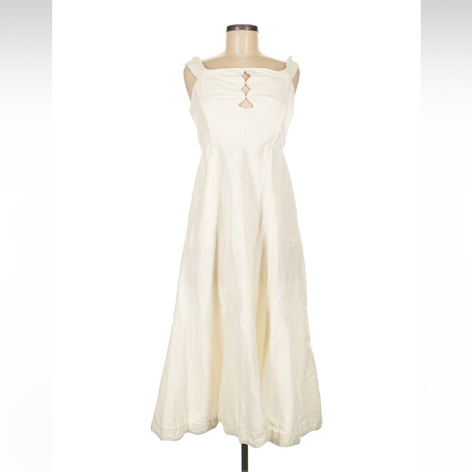 Sea New York Sea New York Ivory Midi Dress - Size 6 - Linen Blend Size M / US 6-8 / IT 42-44 - 1 Thumbnail