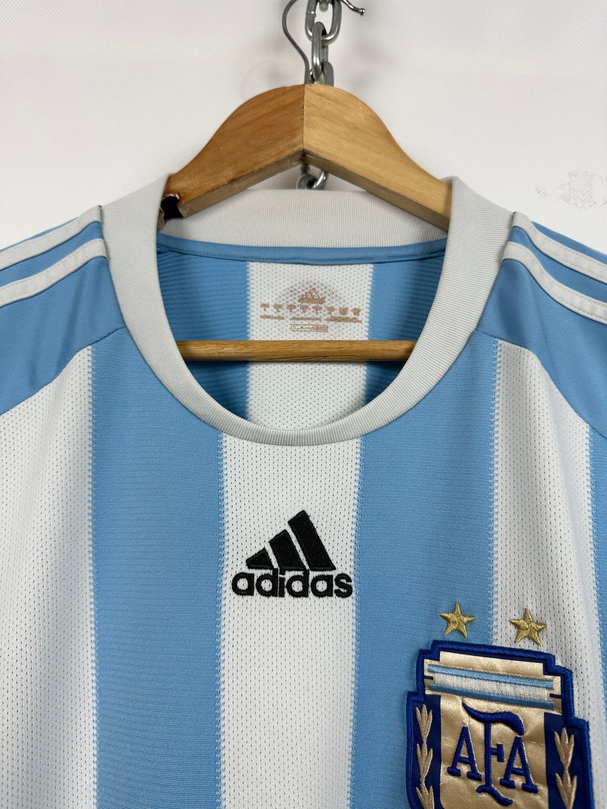 Adidas 2008 Adidas Argentina National Team Vintage Soccer Jersey Size US L / EU 52-54 / 3 - 6 Thumbnail
